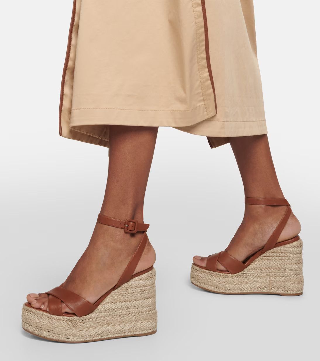 Christian Louboutin o1s1wg110924 Mariza Zeppa Heeled in Brown Size US 10 / IT 40 - 5 Thumbnail