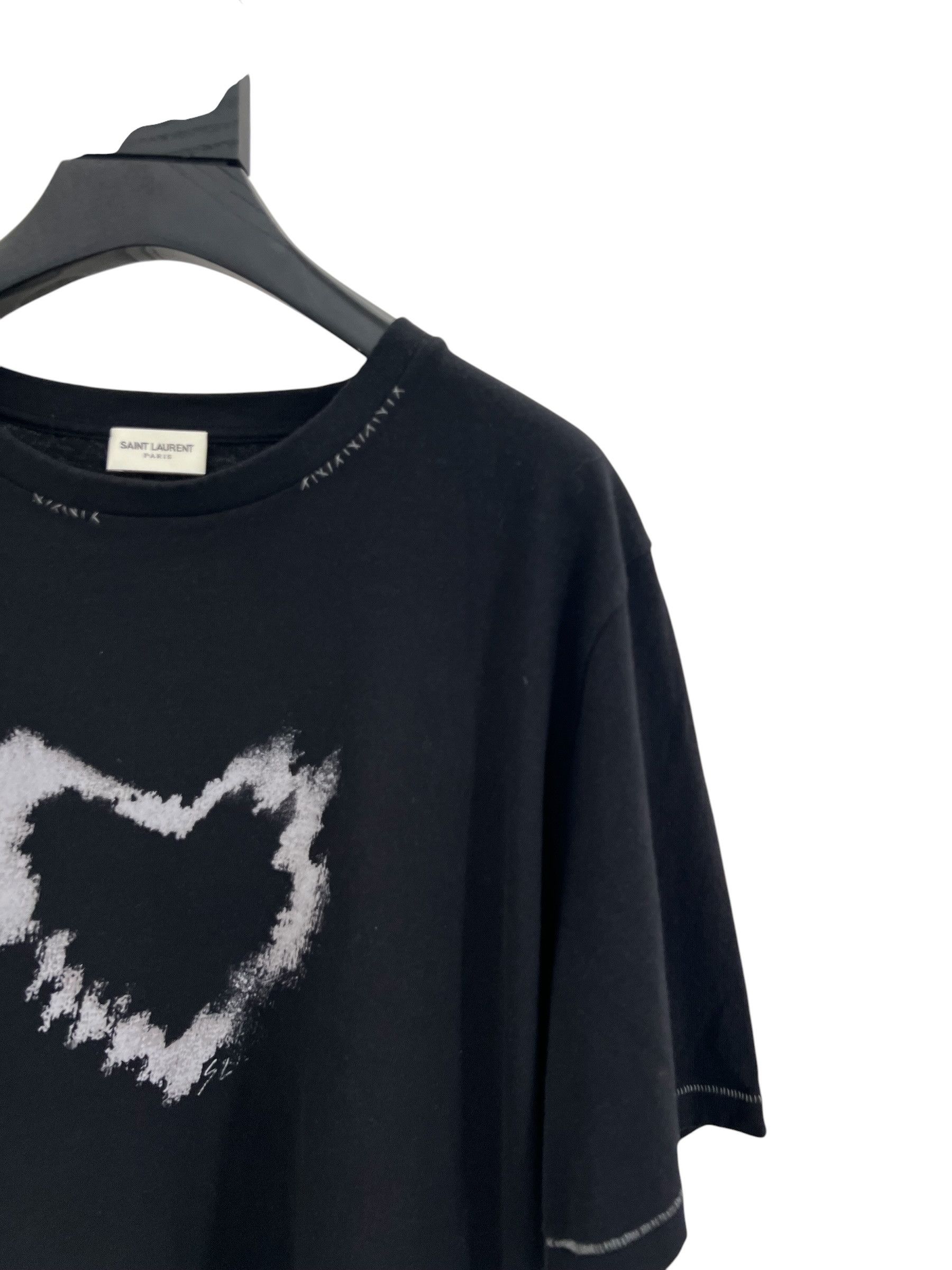 Saint Laurent Paris Saint Laurent Heart T-shirt Size US XS / EU 42 / 0 - 3 Thumbnail
