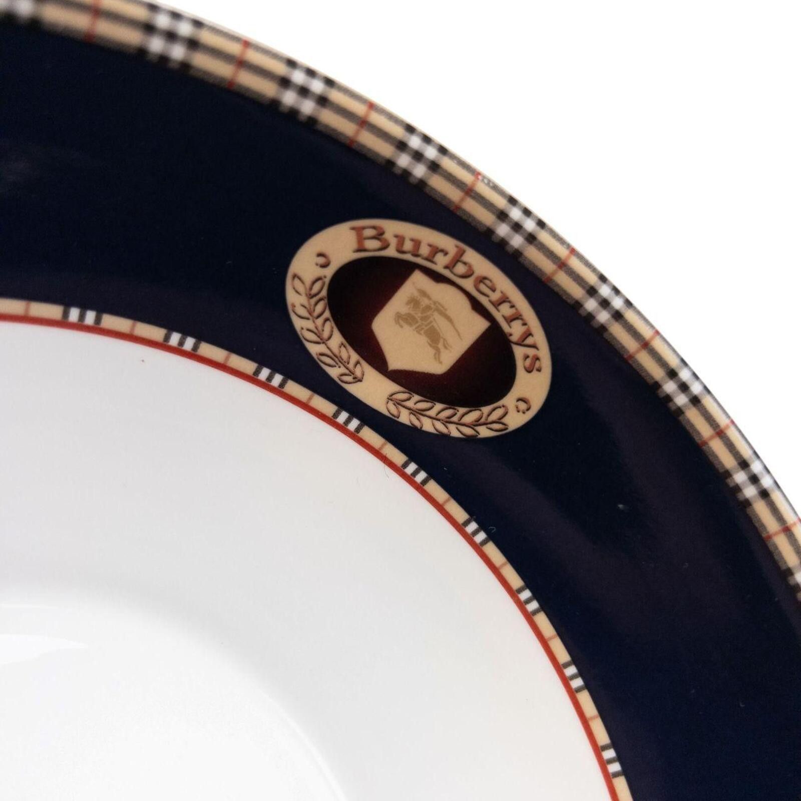 Burberry Vintage 90s Burberry Nova Check Fine Bone China Salad Bowl Size ONE SIZE - 6 Thumbnail