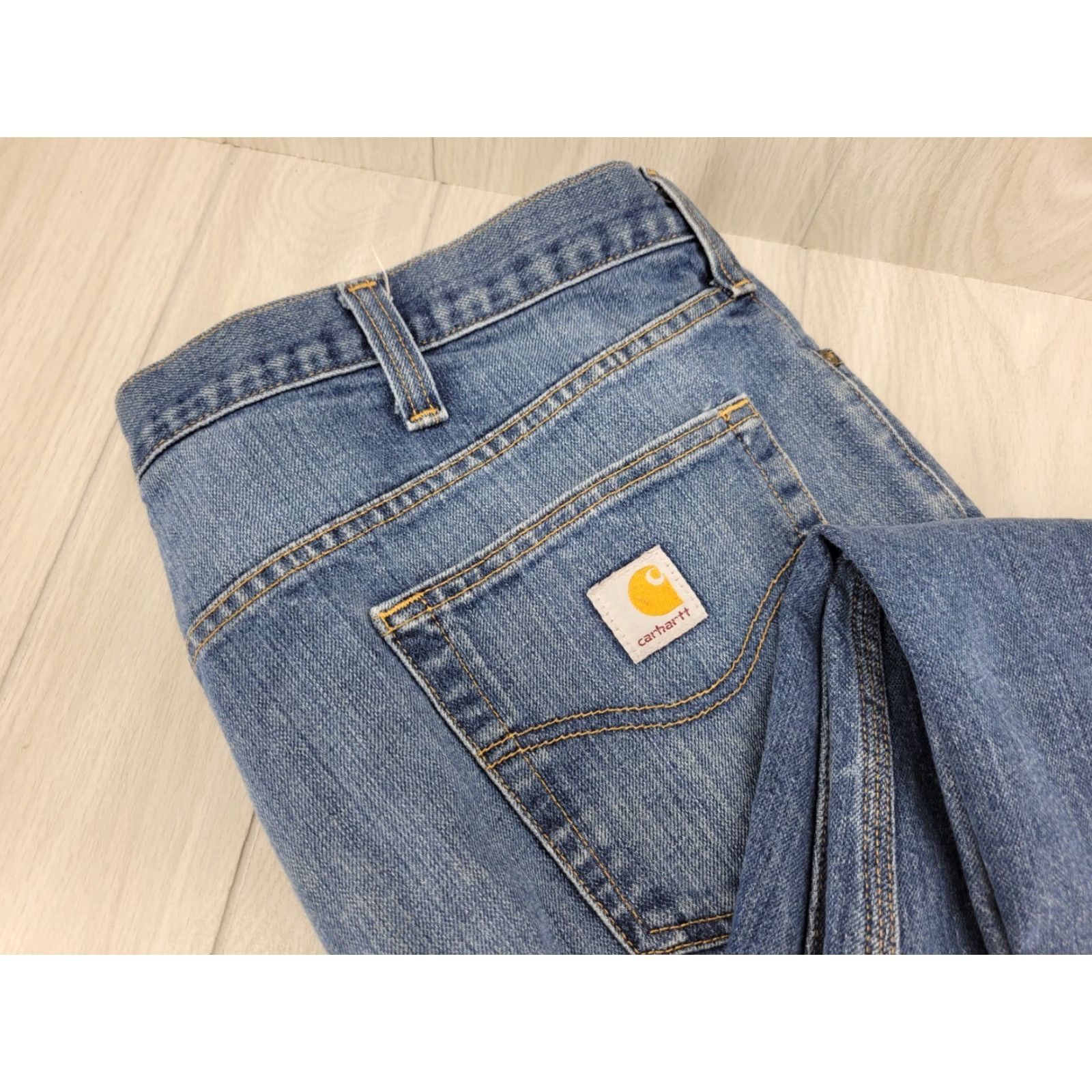Carhartt VINTAGE Carhartt Jeans Men’s Regular 42x32 Blue Denim 5-Pocket Straight Belt Loops 101496 420 Distressed No Size US 42 / EU 58 - 3 Thumbnail