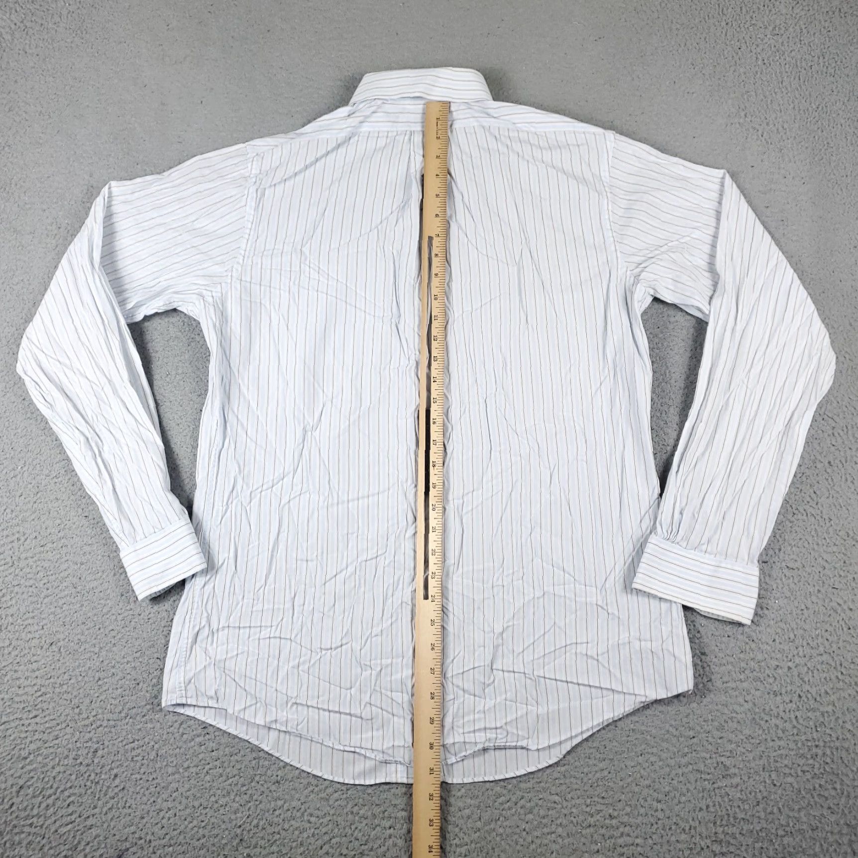 Brooks Brothers VINTAGE Brooks Brothers Shirt Mens 16 Blue Striped Dress Button Up Long Sleeve Regular Fit, Non-Iron, Cotton, 16 Neck Size, Blue, Mens Size 42R - 3 Thumbnail