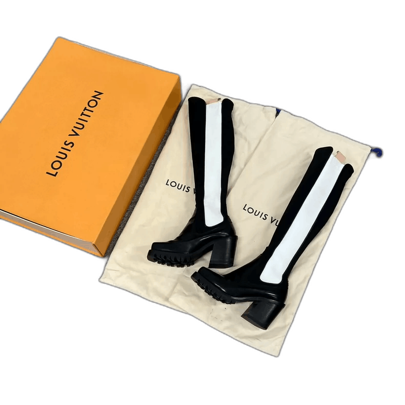 Louis Vuitton Long Boots in Black and White -2505