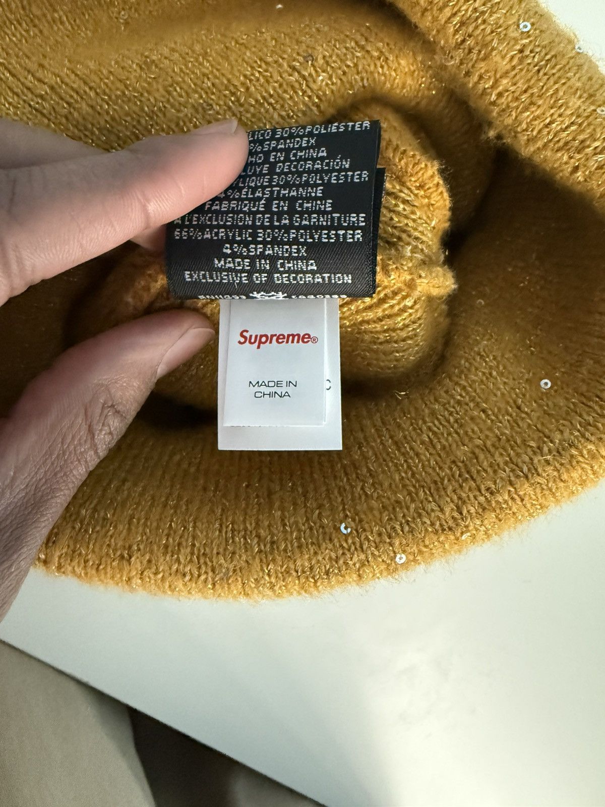 Supreme Supreme beanie gold metallic Size ONE SIZE - 4 Thumbnail