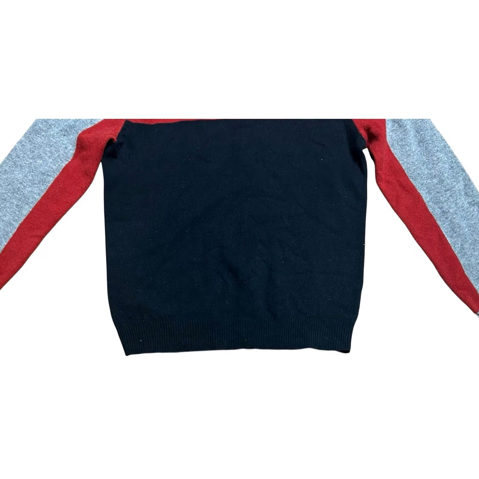 Express Express Black - Red 100% Lambs Wool Men XL Pullover Long Sleeve Sweater Shirt Knit Logo Pattern Striped Cable Woolen Crew Neck Fall Winter Mens Size US XL / EU 56 / 4 - 4 Thumbnail