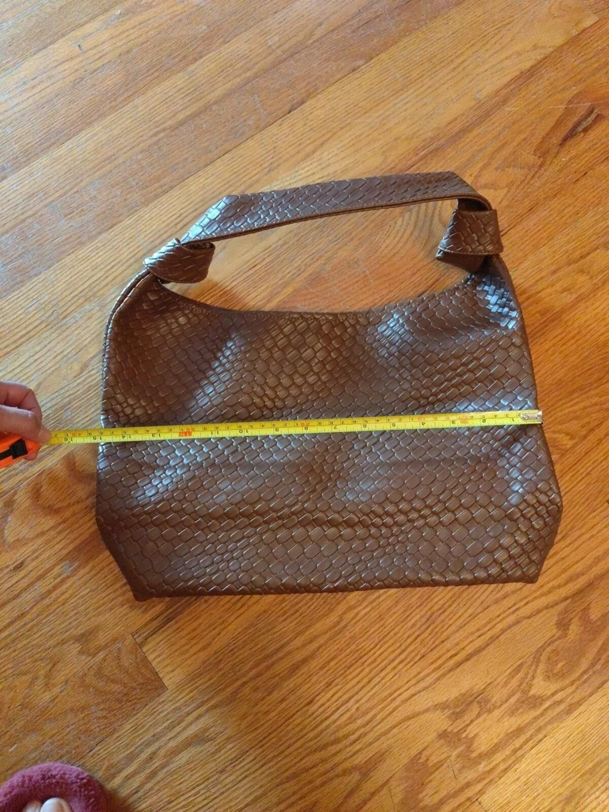 The Unbranded Brand Brown Women Leather Woven Bag Size ONE SIZE - 10 Thumbnail