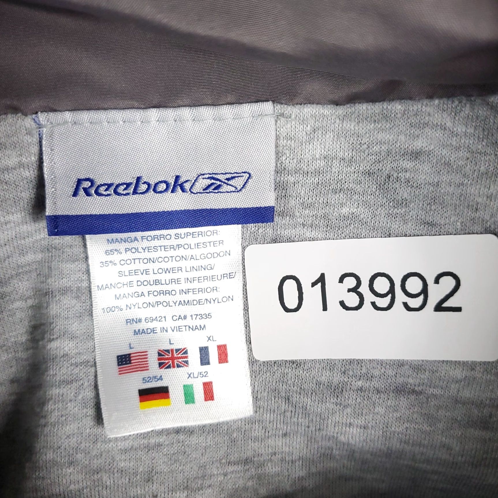 Reebok Reebok Windbreaker Jacket Mens Large Gray Full Zip Outdoor Casual Size US L / EU 52-54 / 3 - 8 Thumbnail