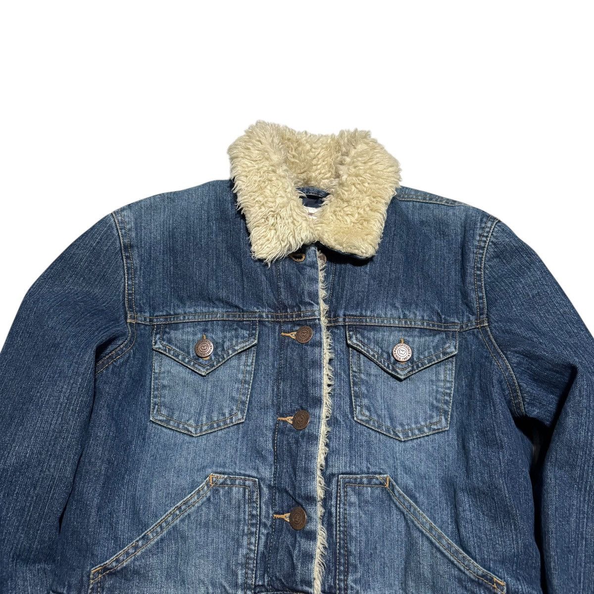 Aeropostale 2000s Aeropostale Sherpa Collar Denim Jean Jacket Women's L Size L / US 10 / IT 46 - 2 Thumbnail