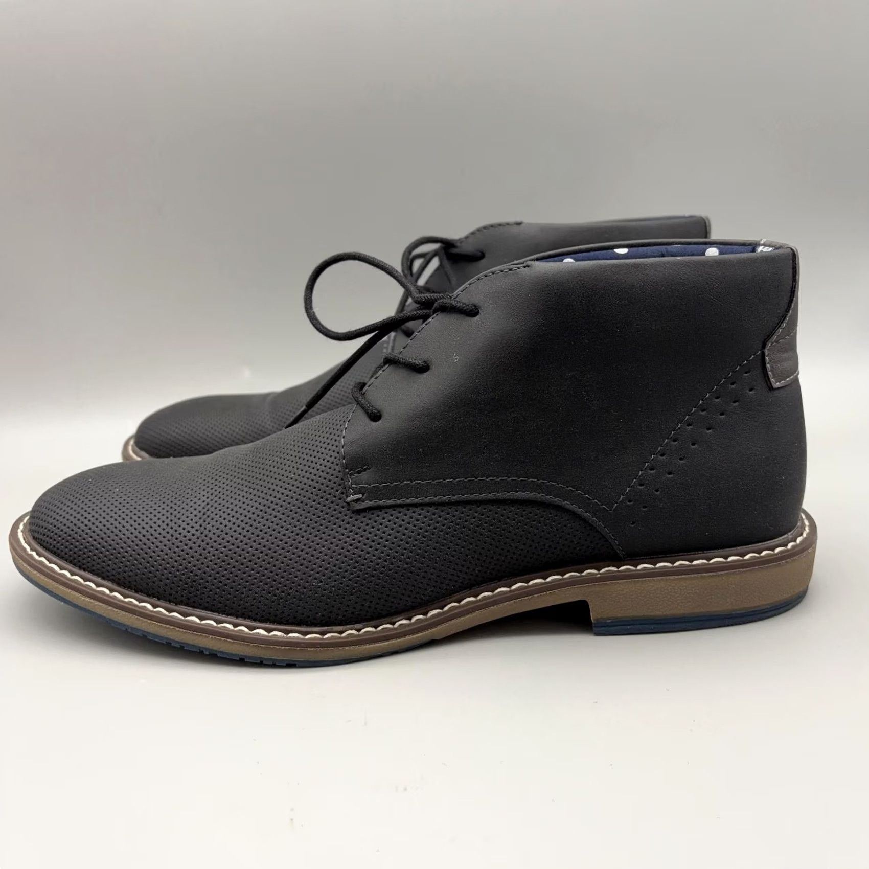 Vintage Madden Boots Mens 10 Black Chukka Ankle Lace Up Dress Casual M-Sestin Size US 10 / EU 43 - 4 Thumbnail