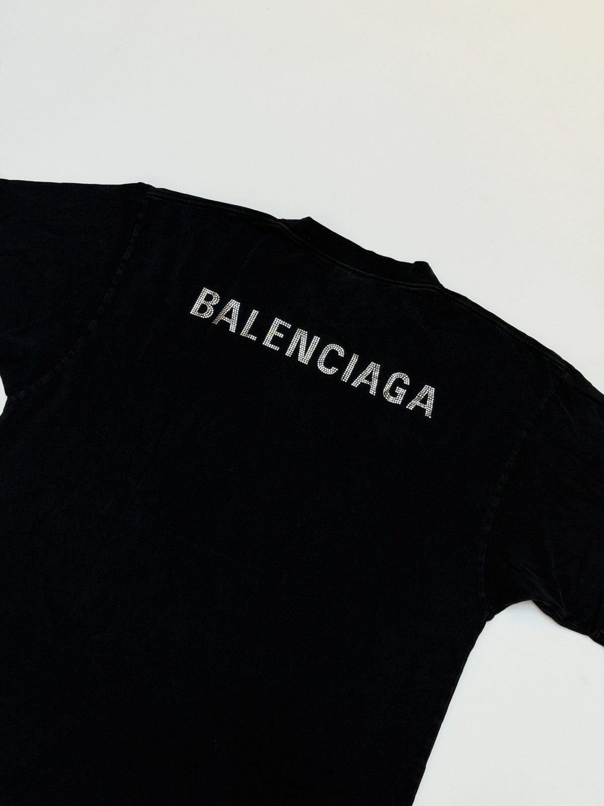 Balenciaga Balenciaga Rhinestone Logo Back Tee Shirt Size US XS / EU 42 / 0 - 3 Thumbnail