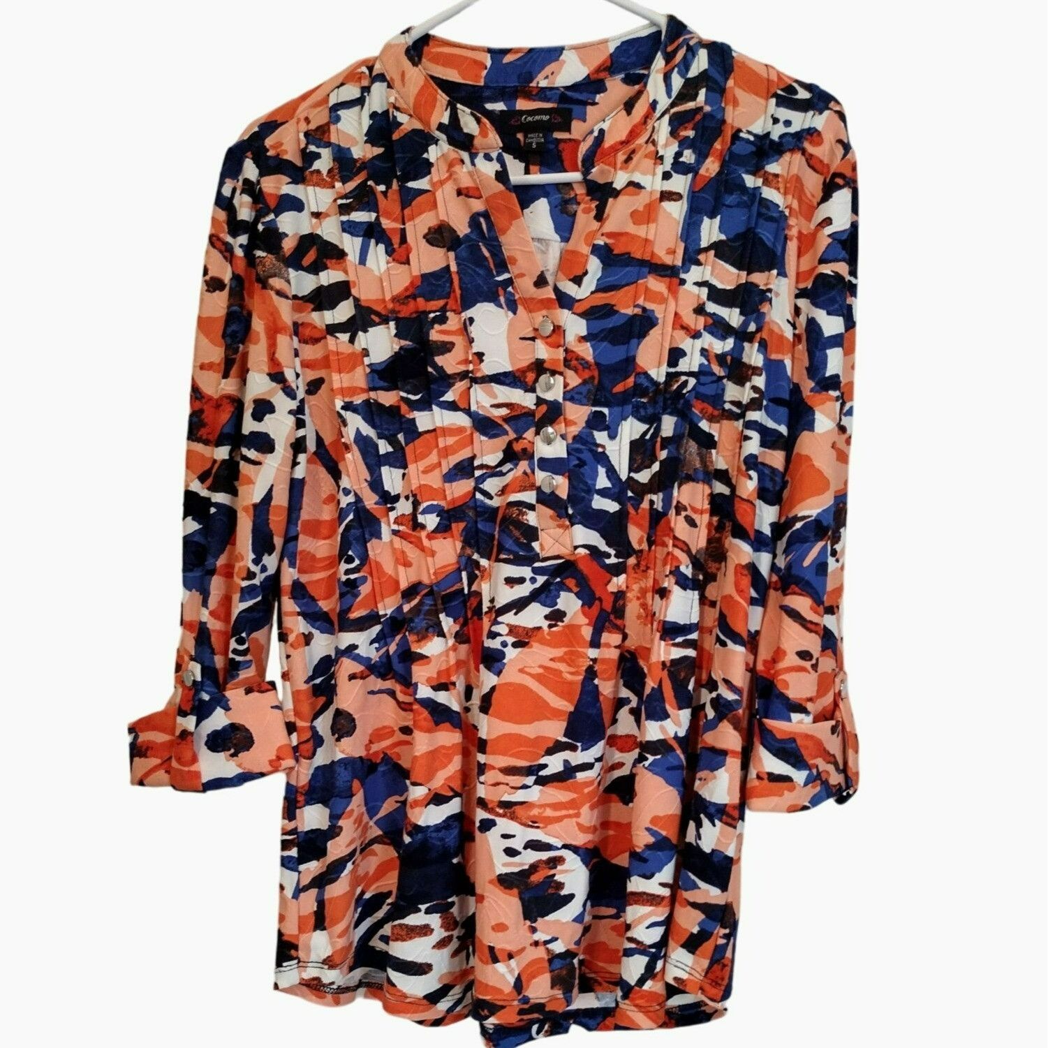 Other Womens Cocomo Abstract Print Button-Front Top Sz S Polyester Size S / US 4 / IT 40 - 1 Thumbnail
