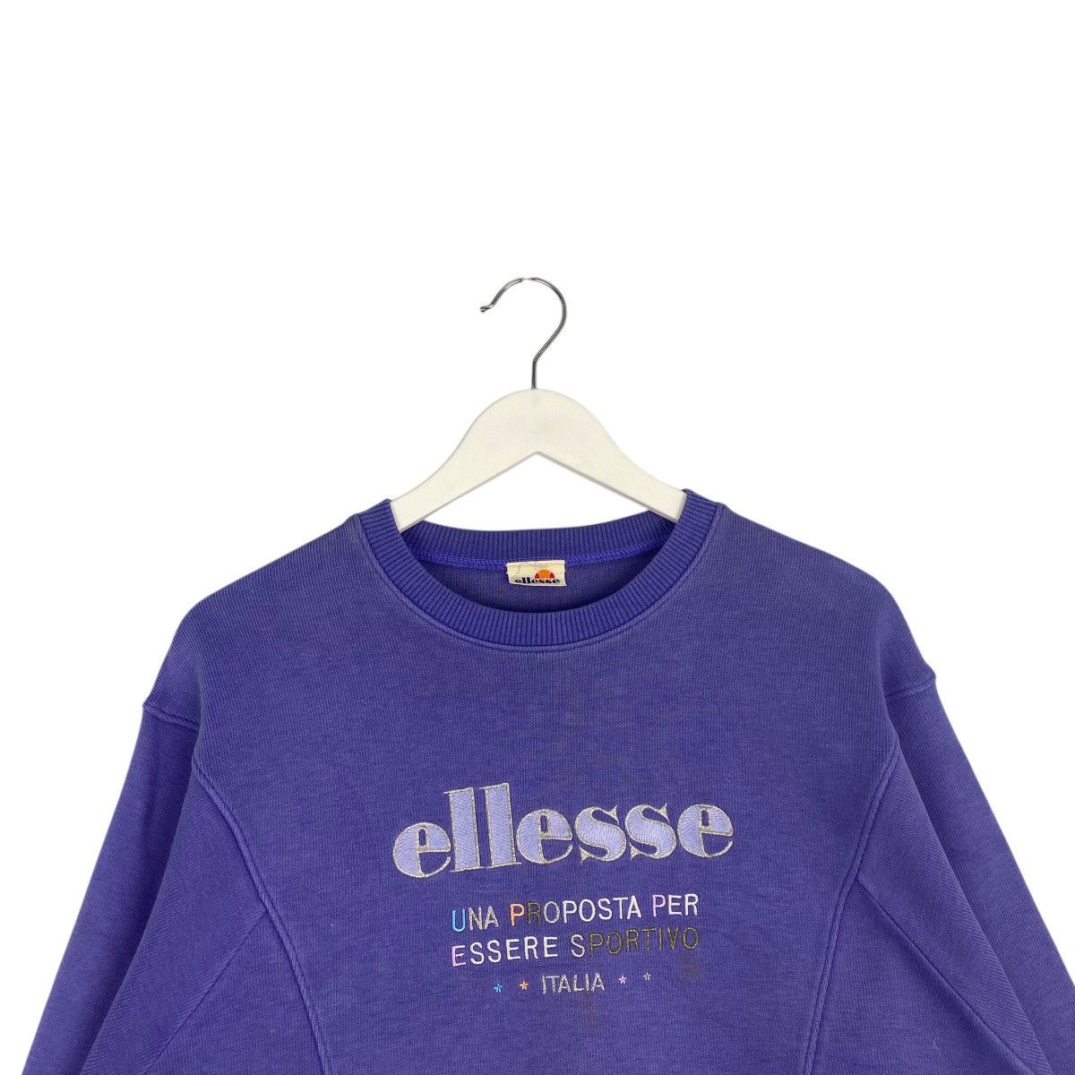 Vintage Vintage Ellesse Small Embroidered Sweatshirt Purple Size M Size M / US 6-8 / IT 42-44 - 5 Thumbnail