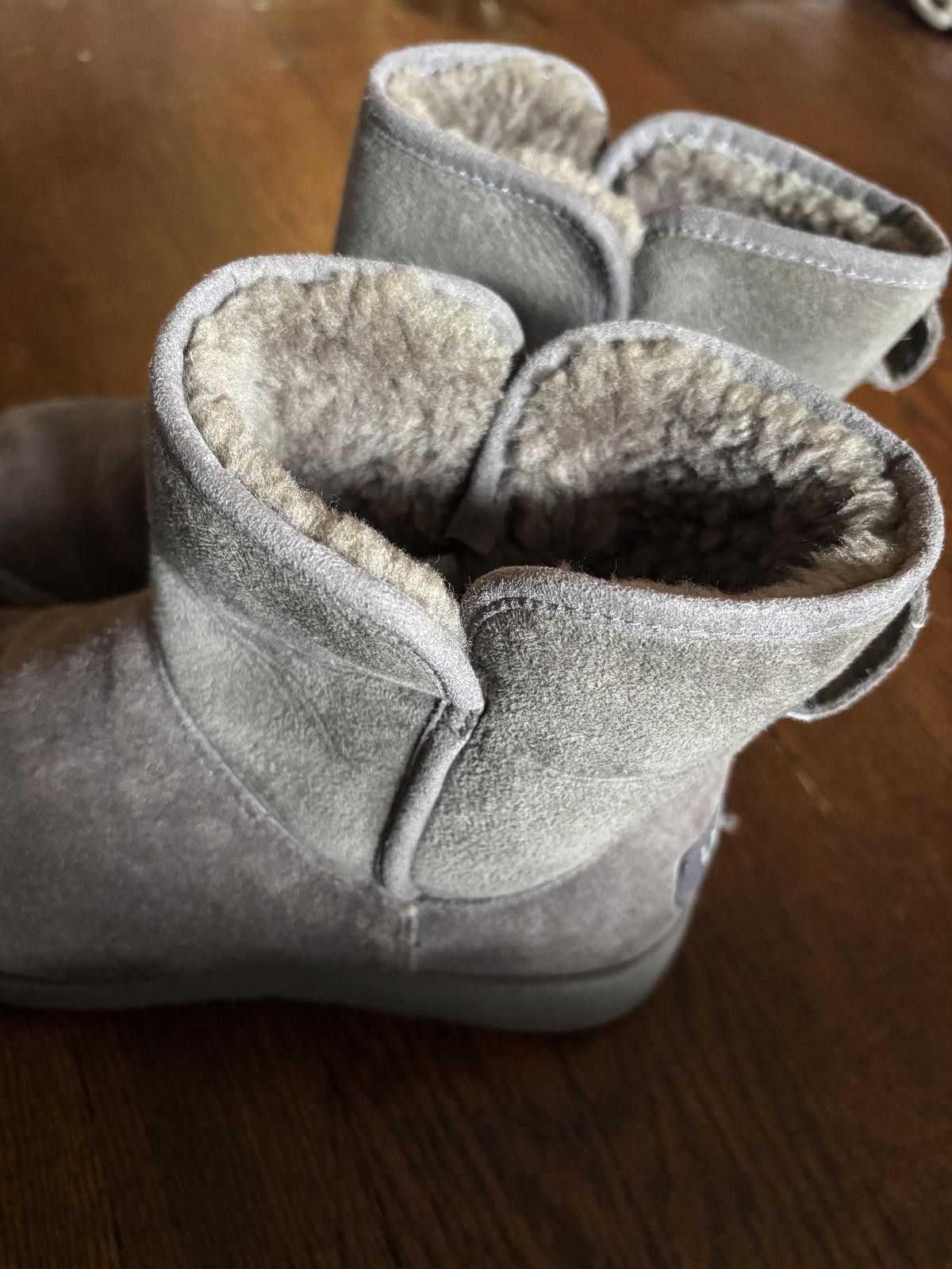 Designer Women's Gray Suede UGG Winter Boots w Shearling Lining 7.5 Size US 7.5 / IT 37.5 - 6 Thumbnail