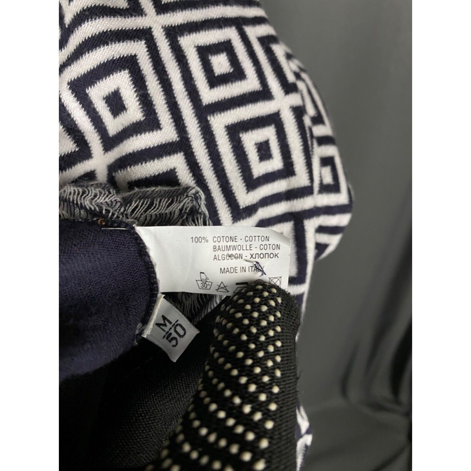 Kiton Kiton Geometric Pattern Men's Blue White Crewneck Size M Size US M / EU 48-50 / 2 - 9 Thumbnail