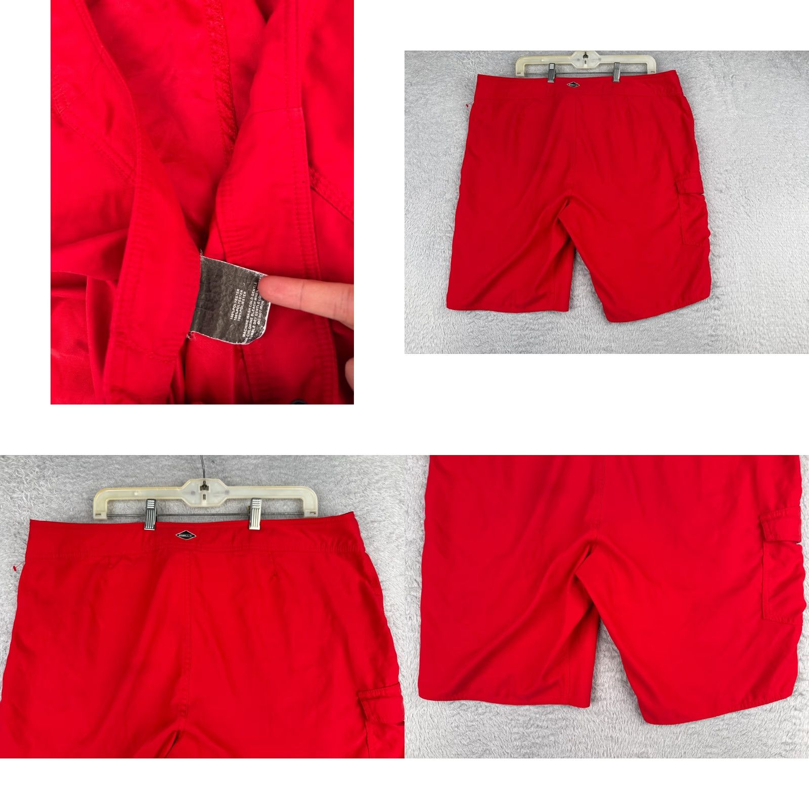 O'Neill O'Neill Board Shorts Mens 38 Red Green Solid Cargo Polyester 38x11 Swim Trunks Bottom Adult Men Size US 38 / EU 54 - 9 Thumbnail