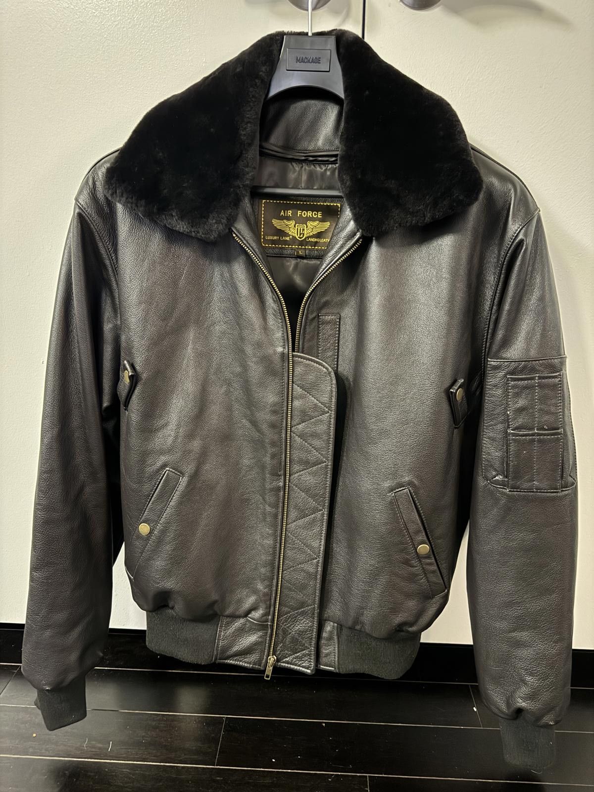 Full grain Leather Bomber Jacket by Luxury Lane