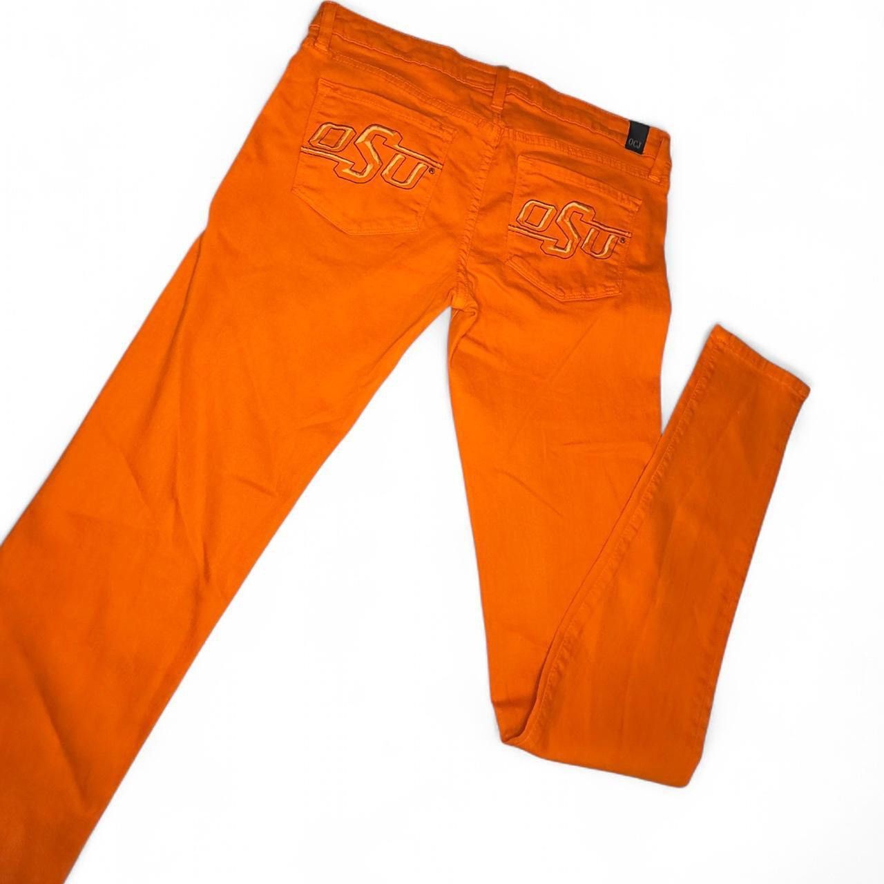 Vintage OCJ Jeans Y2K low rise orange kick-flare ultra slim thighs Size 29" - 7 Thumbnail