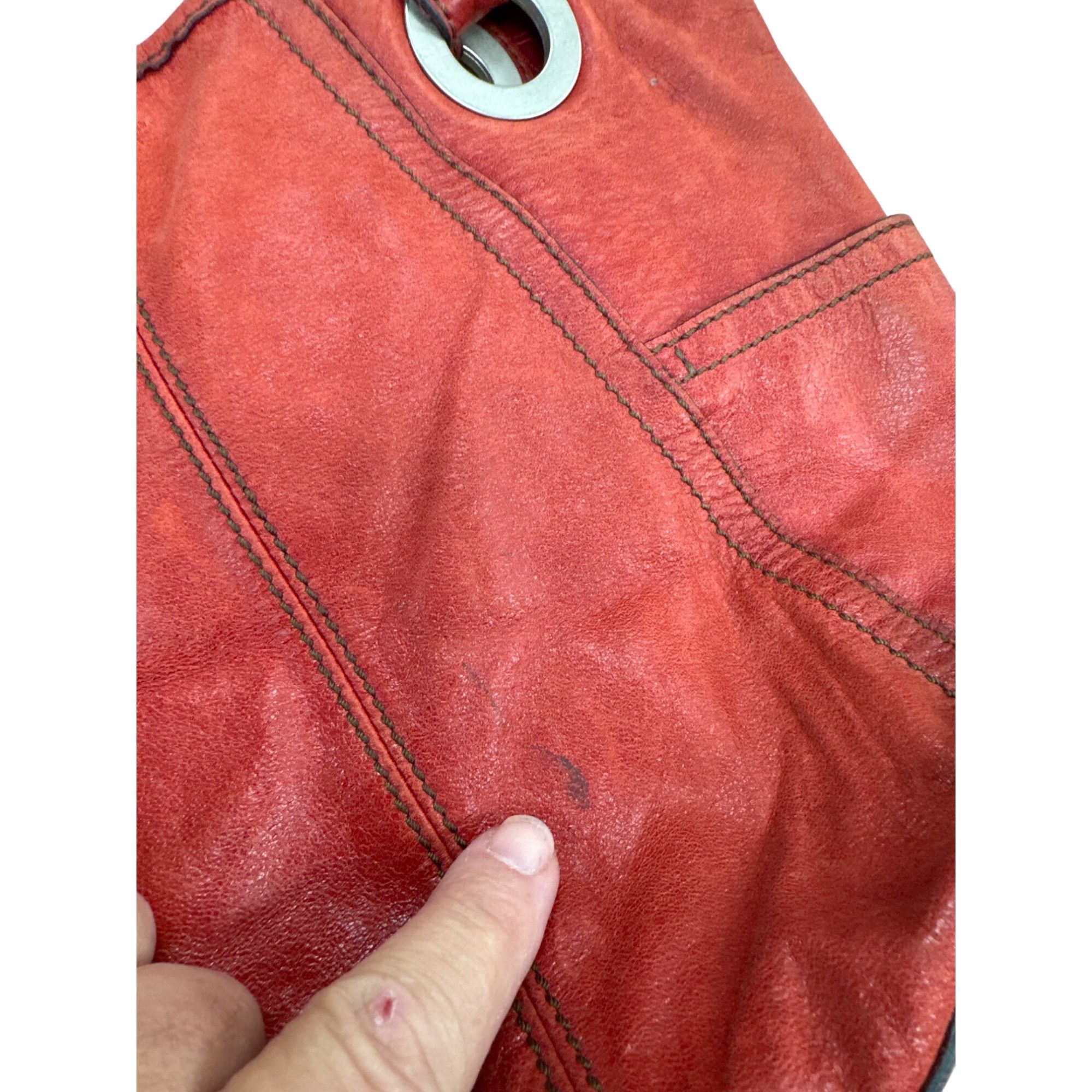 Fossil Vintage Fossil Womens Red Leather Handbag Purse 13x10 SKU 73 Size ONE SIZE - 3 Thumbnail
