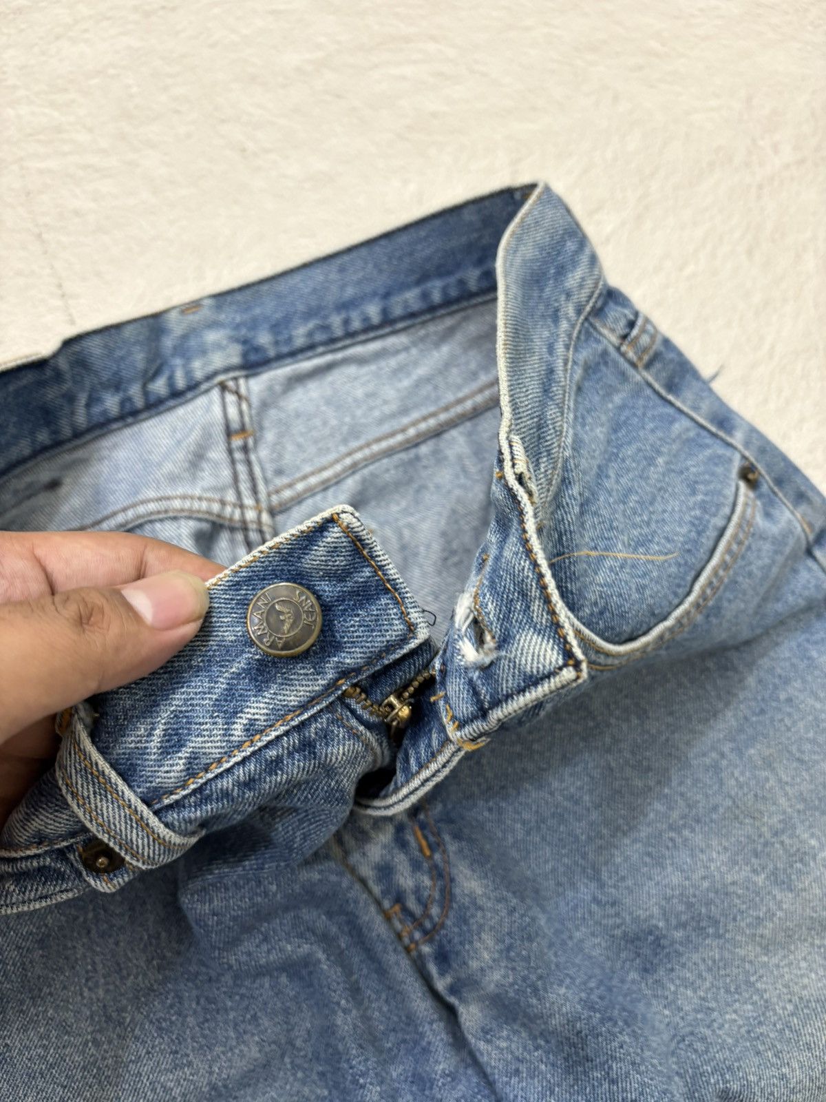 Giorgio Armani 90s armani exchange dirty mud wash denim y2k style Size US 30 / EU 46 - 4 Thumbnail