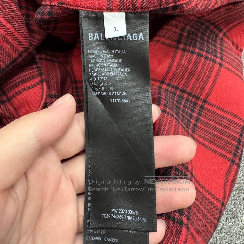 Balenciaga Balenciaga Fake Two-Piece Plaid Shirt Size US S / EU 44-46 / 1 - 4 Thumbnail