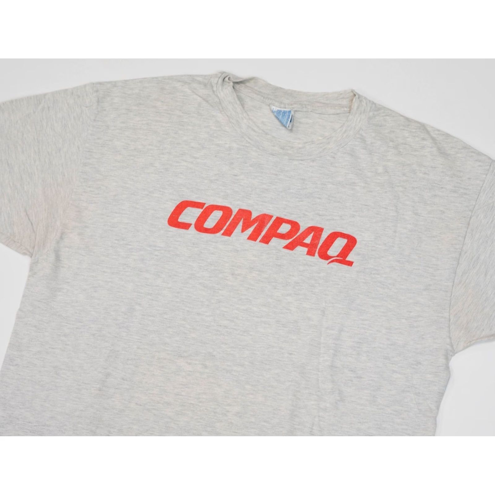 Hanes VINTAGE Hanes Shirt Mens XL 90s Compaq Computers Logo Gray Vintage 1990s Tech Internet Geek Nerd Retro USA Short Sleeve Crew Neck Cotton Blend Size US XL / EU 56 / 4 - 3 Thumbnail