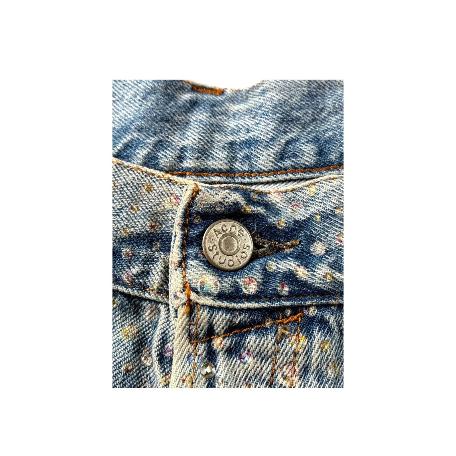 Acne Studios Acne Studios Rhinestone Denim Light Wash Jeans Size US 30 / EU 46 - 2 Thumbnail