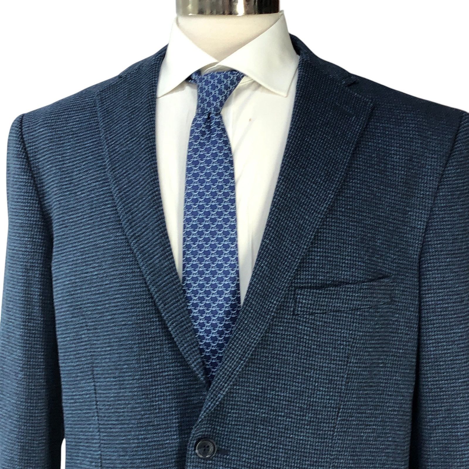 Hart Schaffner Marx Hart Schaffner Marx Sz L Sport Coat Unstructured Houndstooth Size 44R - 2 Thumbnail