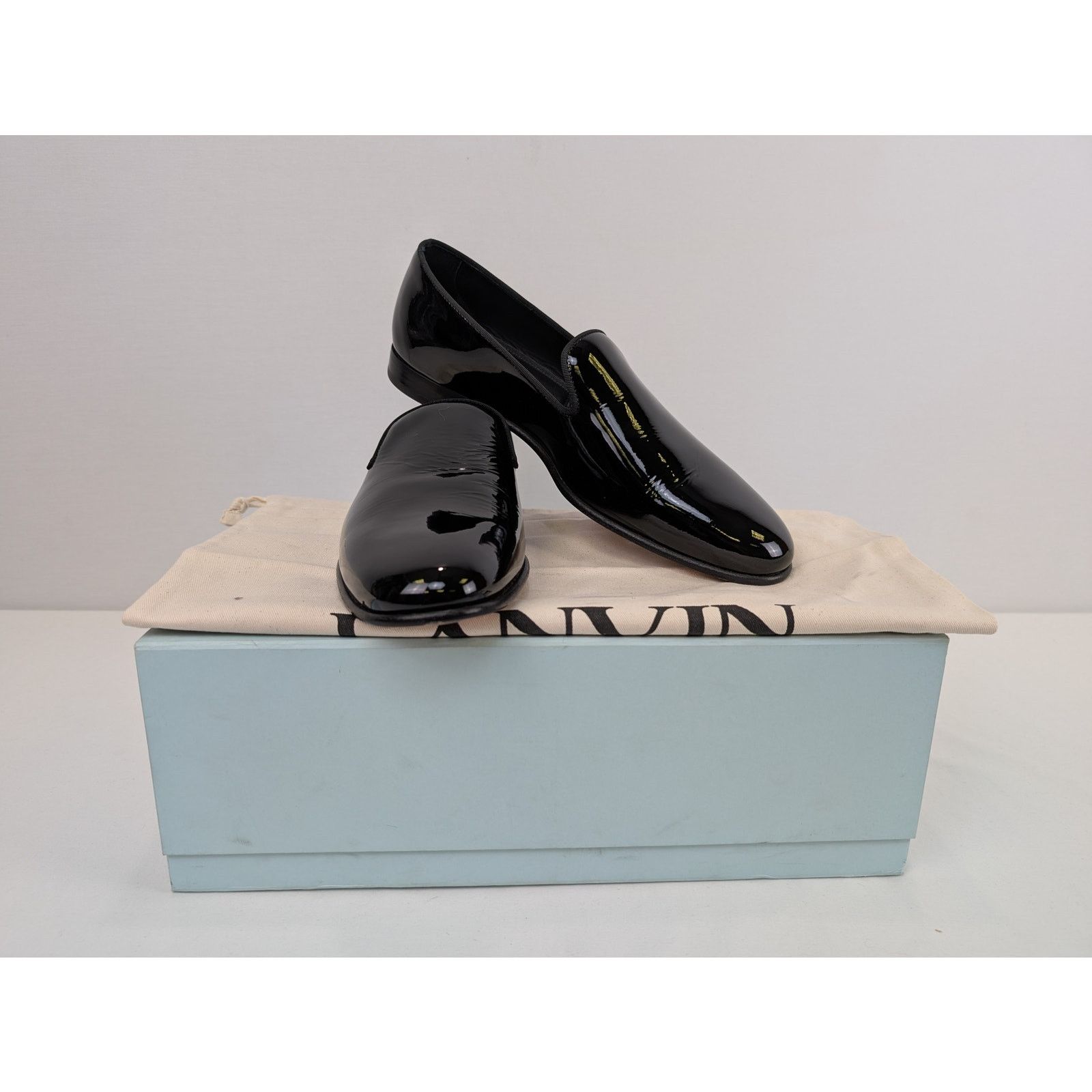 Lanvin o1rshd1 Patent Leather Loafer Shoe Boots in Black Size US 11 / EU 44 - 18 Thumbnail