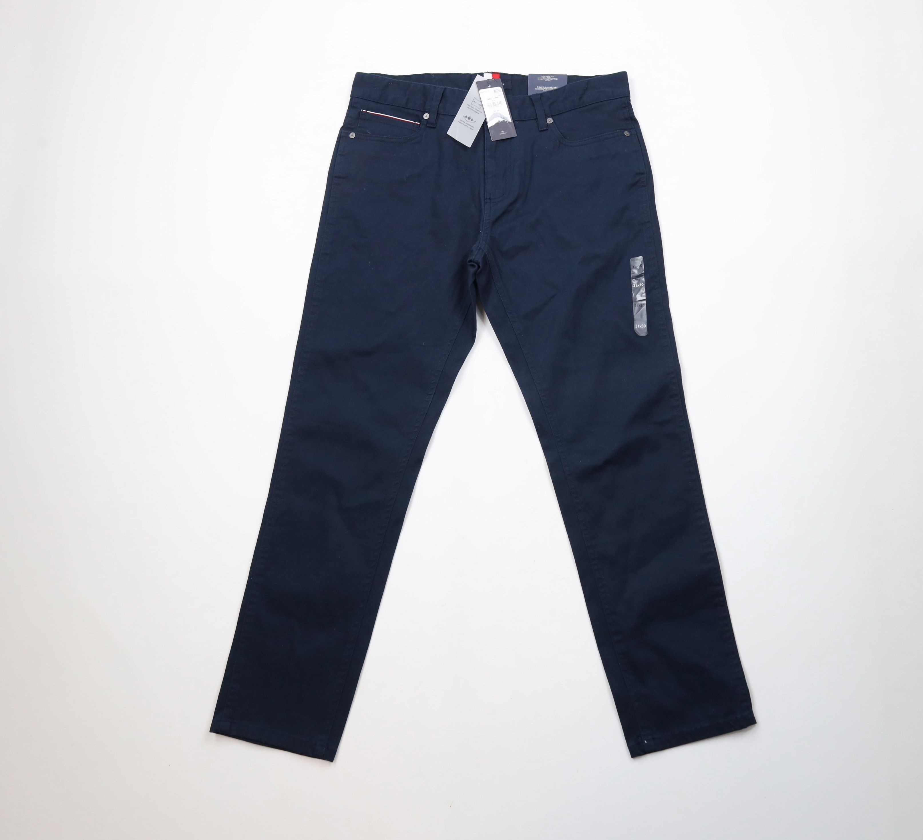 Tommy Hilfiger × Vintage Deadstock New Tommy Hilfiger Slim Leg Flex Pants Navy Blue Size US 31 - 1 Thumbnail