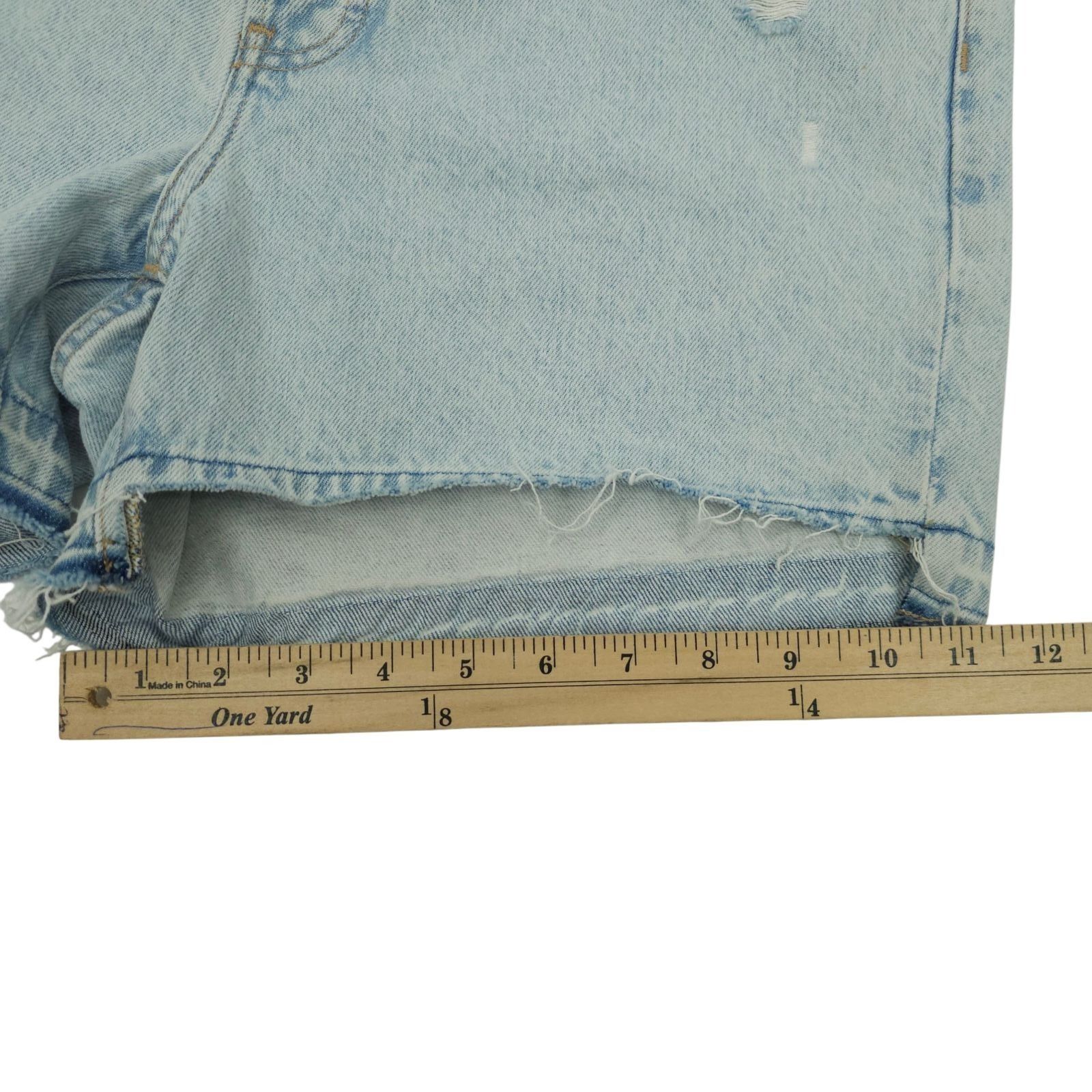 Express Express Denim Shorts Womens 10 Light Wash Boho Mid Rise Raw Size 32" / US 10 / IT 46 - 6 Thumbnail