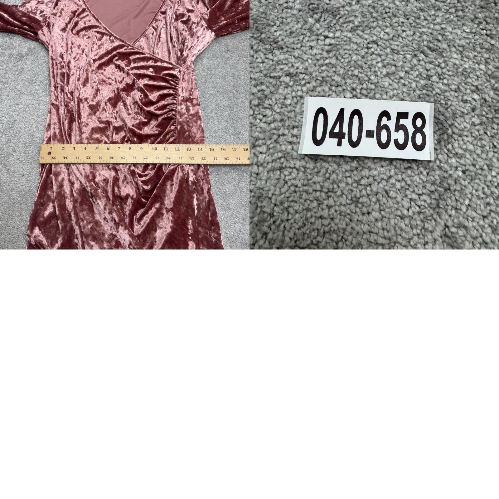 Velvet Womens Velvet Ruched Wrapped Midi Dress 3XL Pink Mauve Long Sleeve Party Dress Size XXL / US 16-18 / IT 52-54 - 9 Thumbnail