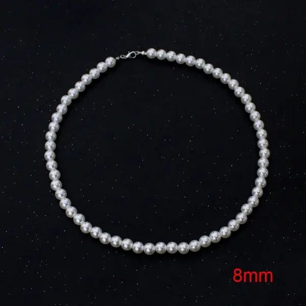 Jewelry Pearl Necklace Casual Chain Jewelry Classic Imitation Bead Size ONE SIZE - 3 Thumbnail