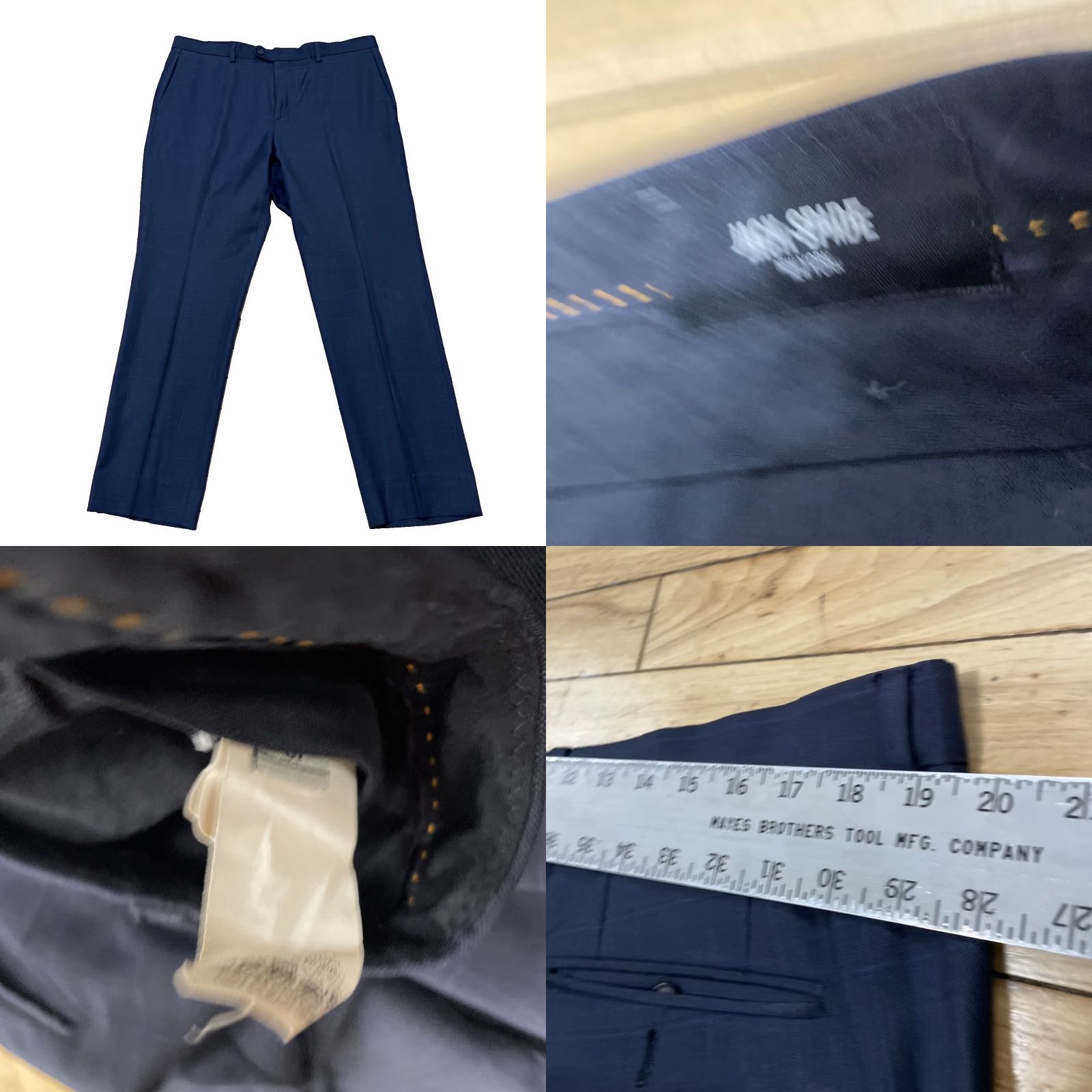 Vintage JACK SPADE Wool Pants Men 39 Blue Gray Plaid Preppy Dress Slacks Trousers 38x31 Pants Size US 39 - 9 Thumbnail