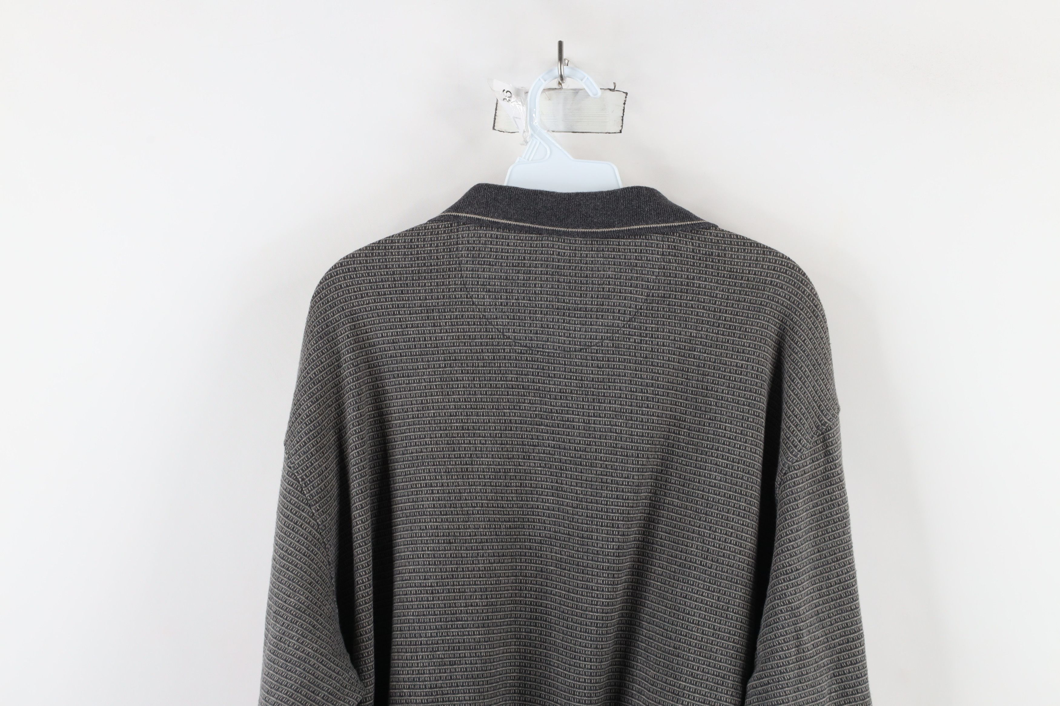 Vintage Vintage 90s Streetwear Geometric Knit Long Sleeve Polo Size US XL / EU 56 / 4 - 9 Thumbnail