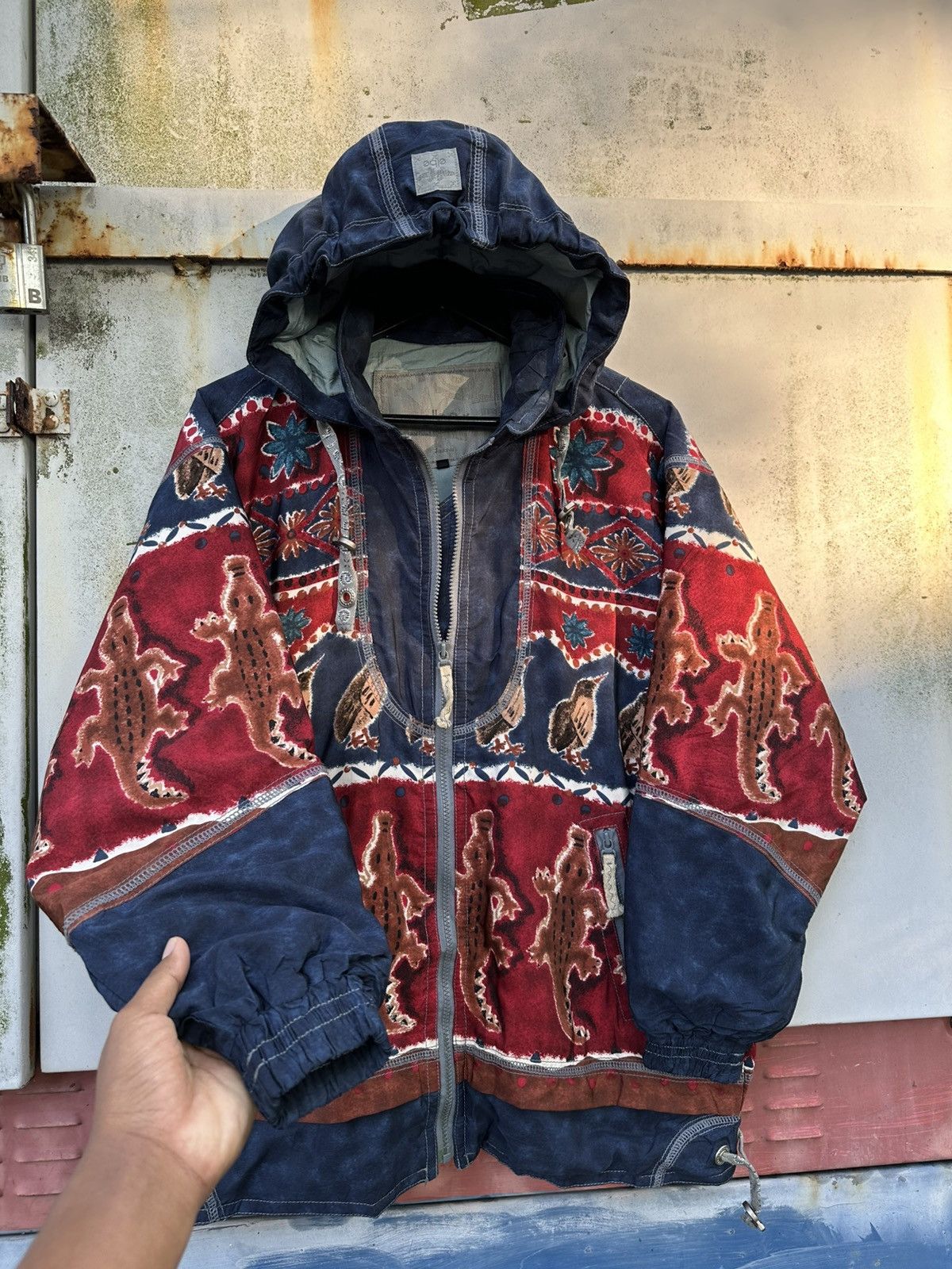 Vintage 👹Vintage Elbe Crocodile Motive Ski Jacket Size US L / EU 52-54 / 3 - 6 Thumbnail