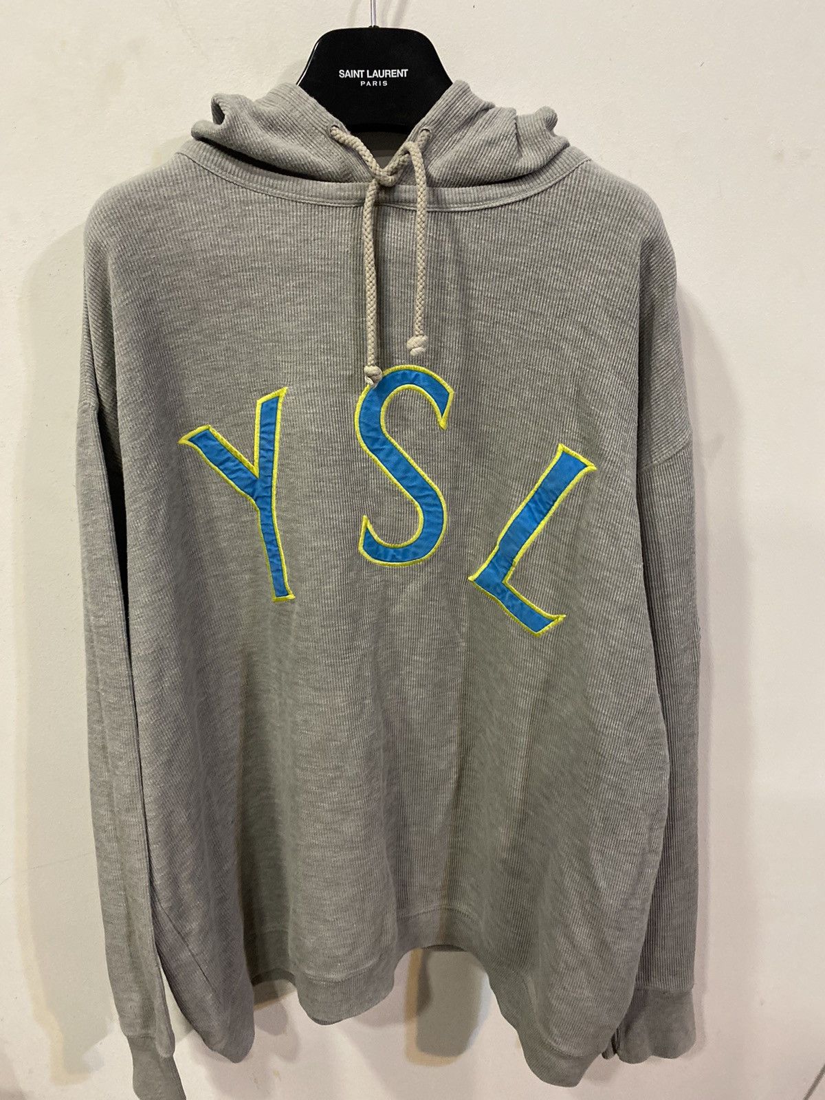 Vintage Yves Saint Laurent Big Logo YSL Hoodie Sweatshirt Rare YSL Sweater Grailed
