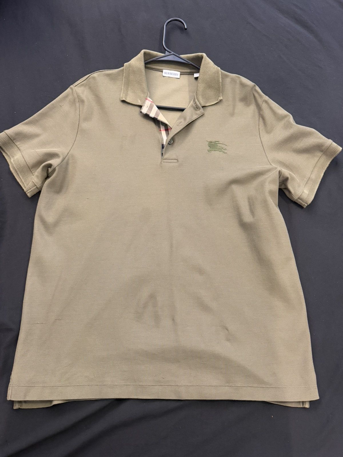 Burberry Mens Olive Green Burberry Polo Size US XL / EU 56 / 4 - 1 Thumbnail