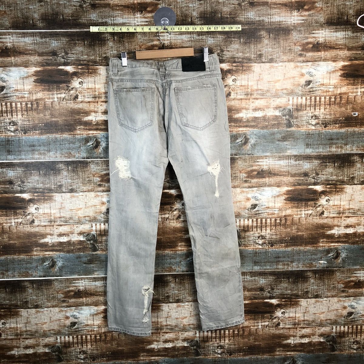 Japanese Brand DL Gennaro Jeans Grey Distressed Denim Pants #C102 Size US 27 - 13 Thumbnail