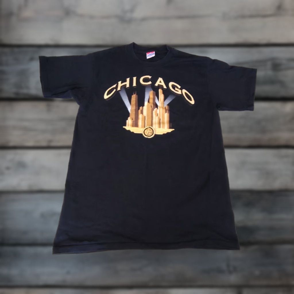 Vintage VINTAGE Islander Sportswear Chicago City T-Shirt Men L Single Stitch Crew Neck Black 100% Cotton 90s Theme Size US L / EU 52-54 / 3 - 1 Thumbnail