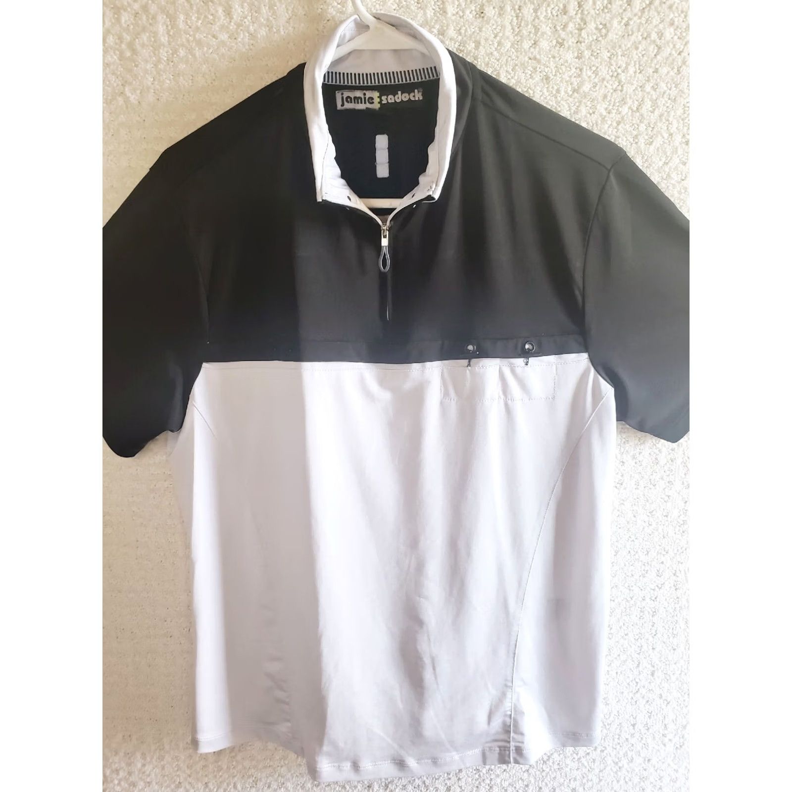 Vintage Jamie Sadock Shirt Women's XL Black White Pullover S. Sleeve Active Golf Tennis Shirt Size XL / US 12-14 / IT 48-50 - 2 Thumbnail
