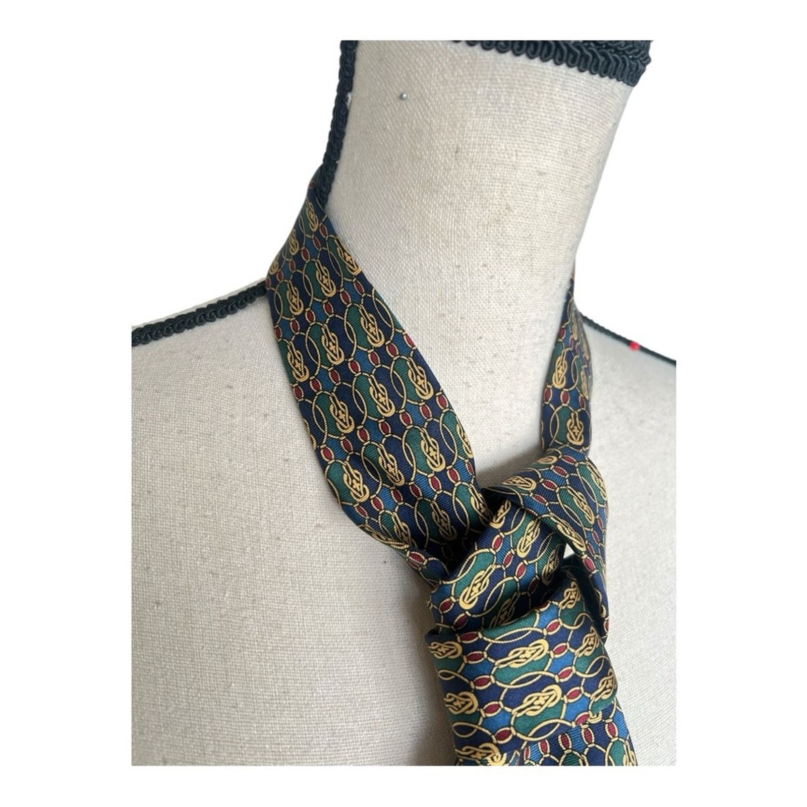 Dior Dior Gold and Blue Tie Accessories Size ONE SIZE - 4 Thumbnail