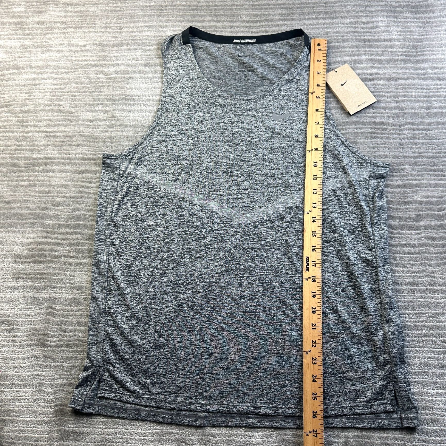 Nike NEW Nike Shirt Mens Medium Gray Rise 365 Tank Top Gym Training Marathon Dri Fit Size US M / EU 48-50 / 2 - 7 Thumbnail