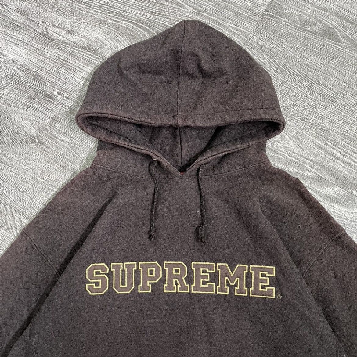 Supreme Supreme Spell Out Hoodie Early 2000s Brown Size US XL / EU 56 / 4 - 2 Thumbnail