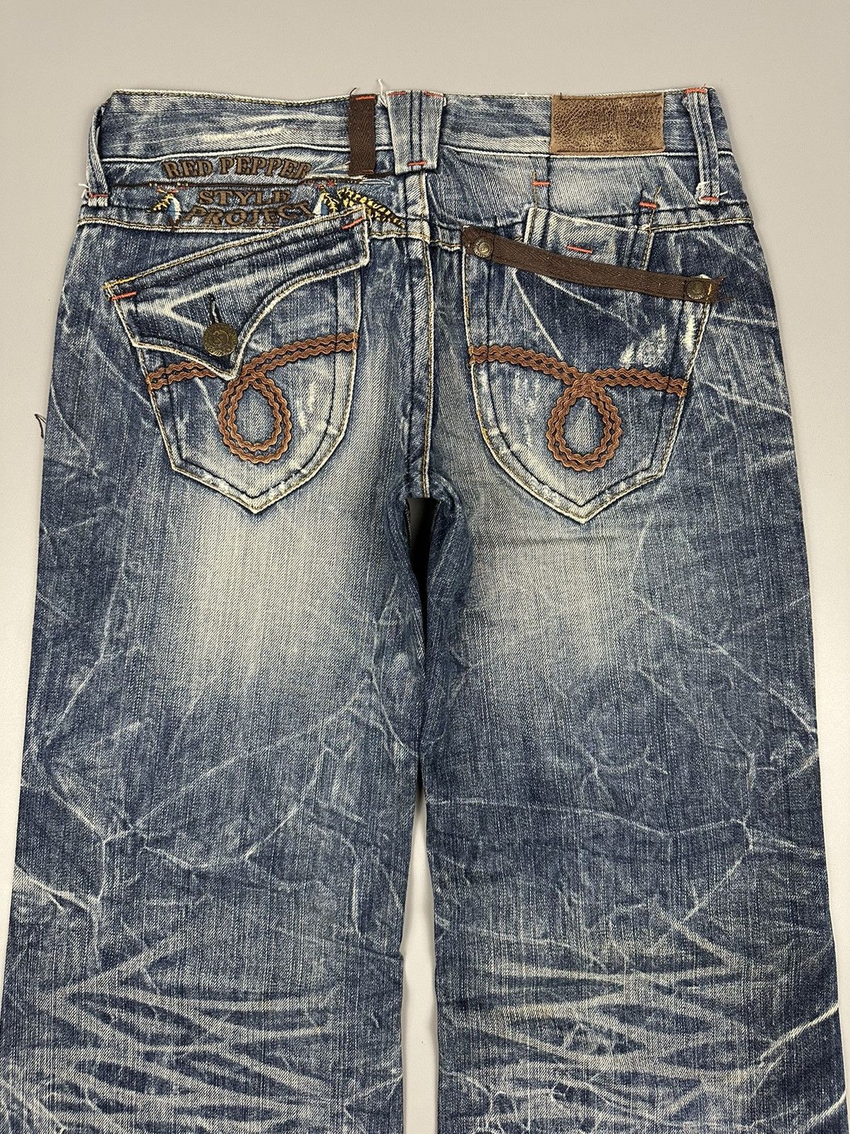 🔥Rare🔥Red Pepper Whiskered Baggy Flared Jeans