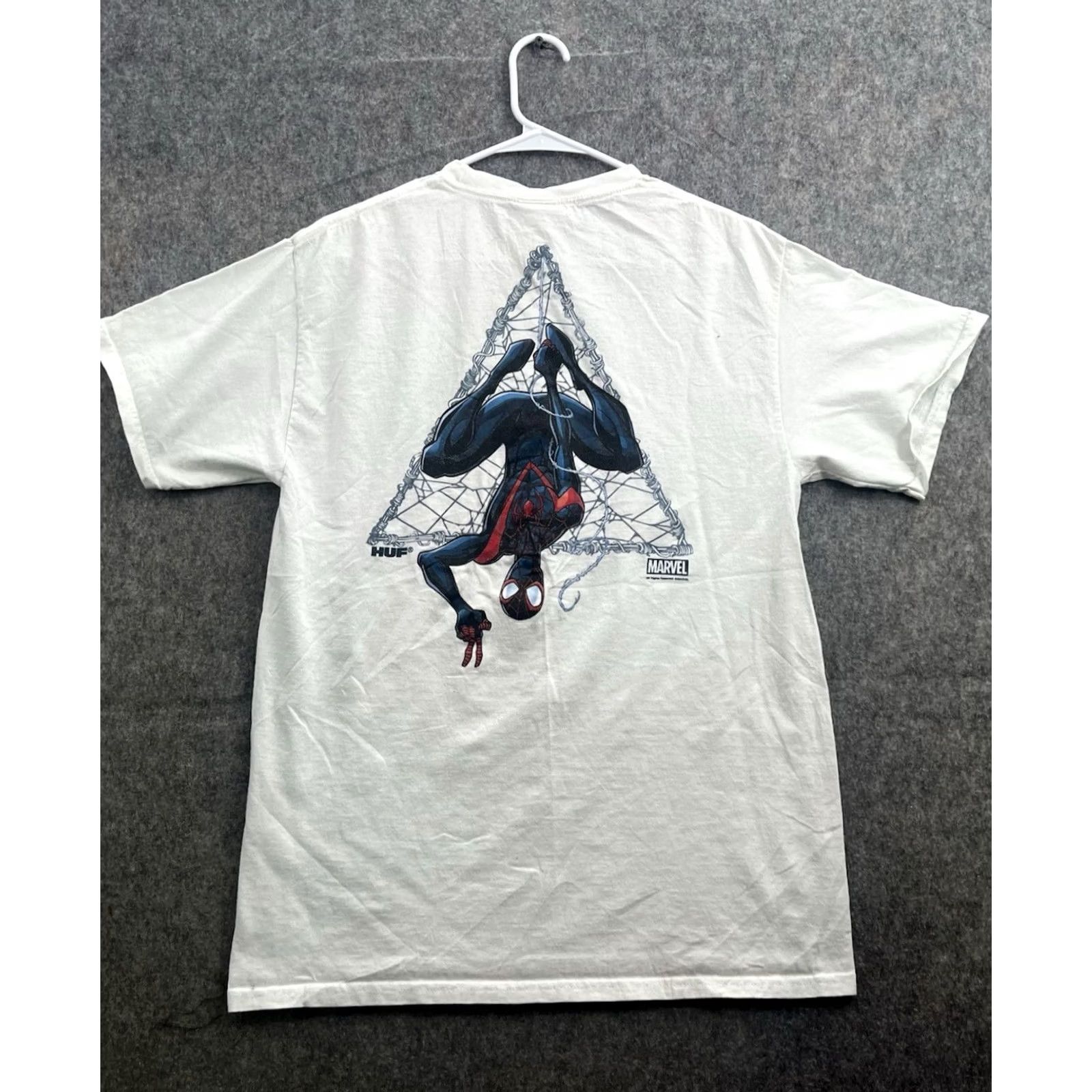Huf VINTAGE HUF T-Shirt White Graphic Spiderman Miles Morales | Size M | Men | Comics Size US M / EU 48-50 / 2 - 6 Thumbnail