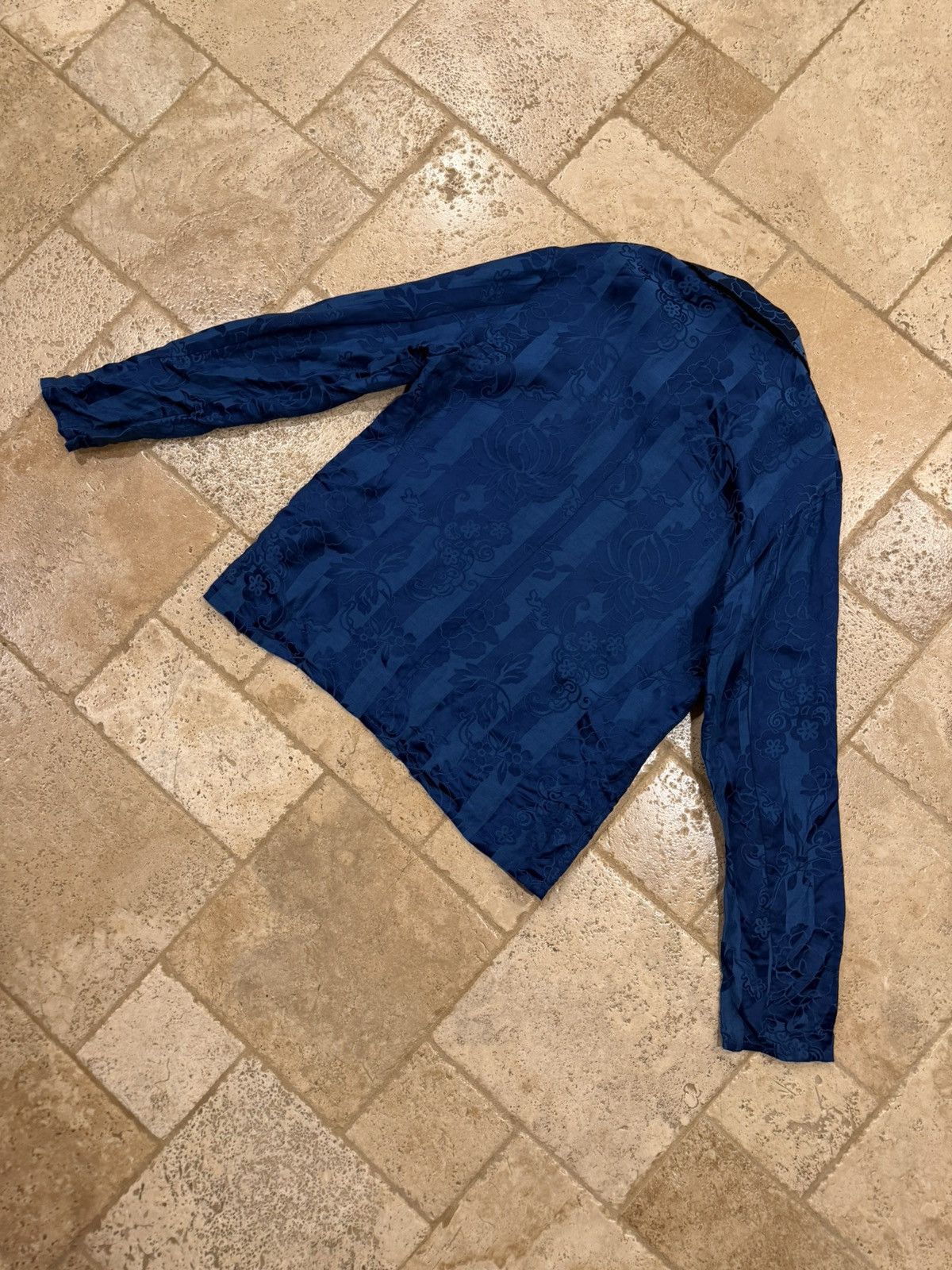 Haider Ackermann Haider Ackermann Floral Brocade Viscoe Blend Blue Shirt Size US S / EU 44-46 / 1 - 10 Thumbnail