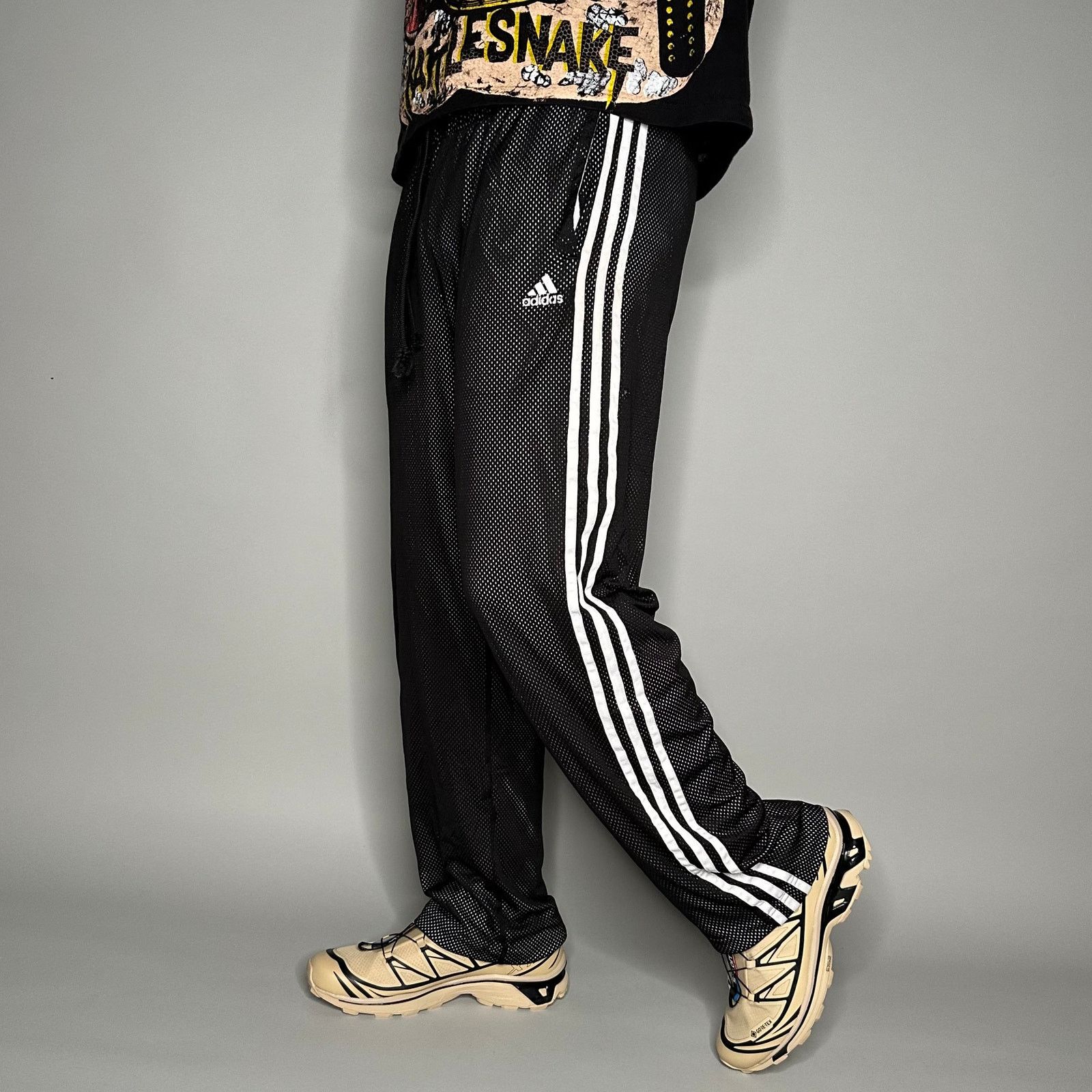Adidas Vintage Y2K Adidas Sweatpants Mens L Relaxed Black White Size US 34 / EU 50 - 1 Thumbnail
