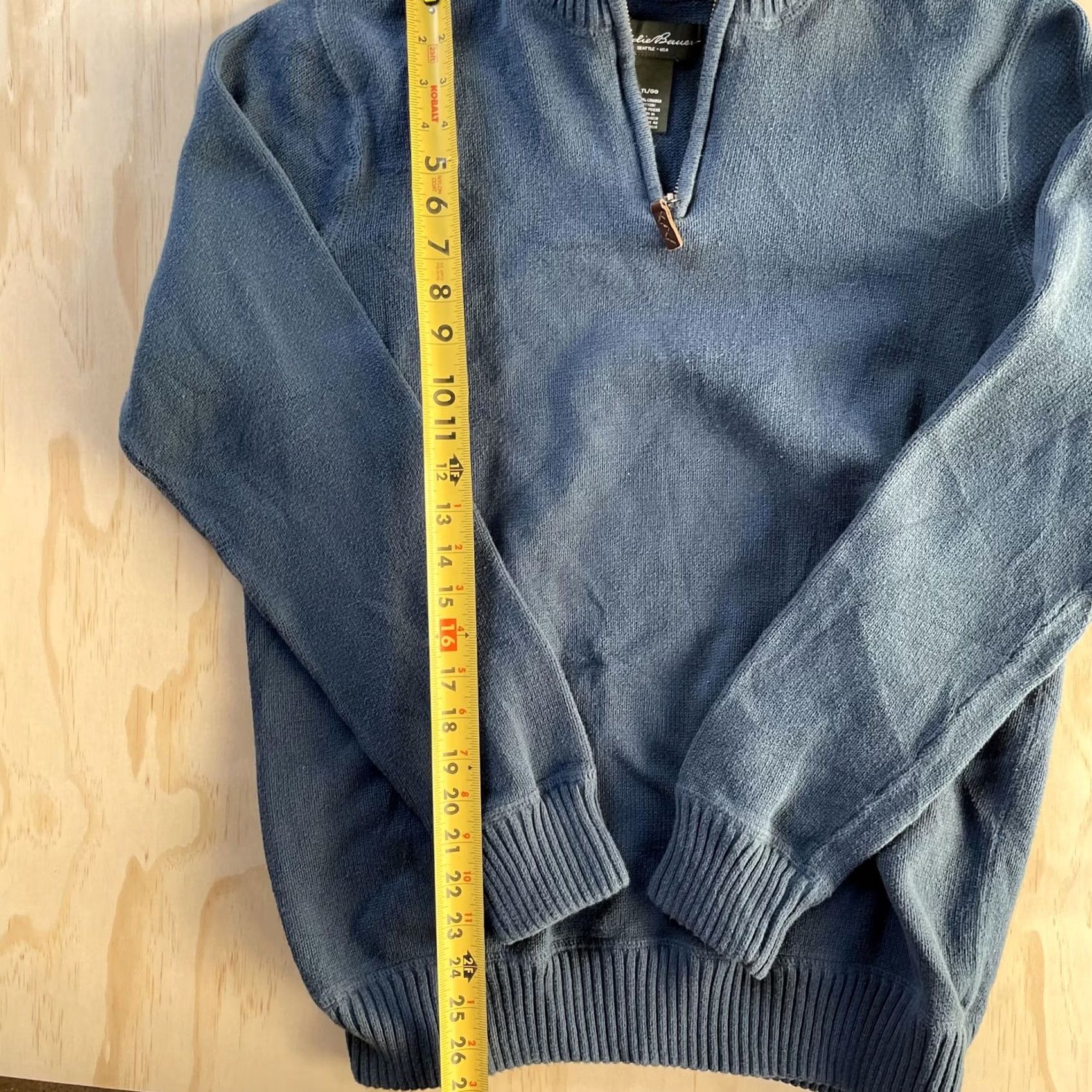 Eddie Bauer Eddie Bauer Sweater Mens LT Blue 1/4 Zip Mock Neck Cotton Knit Pullover Casual Size US L / EU 52-54 / 3 - 3 Thumbnail