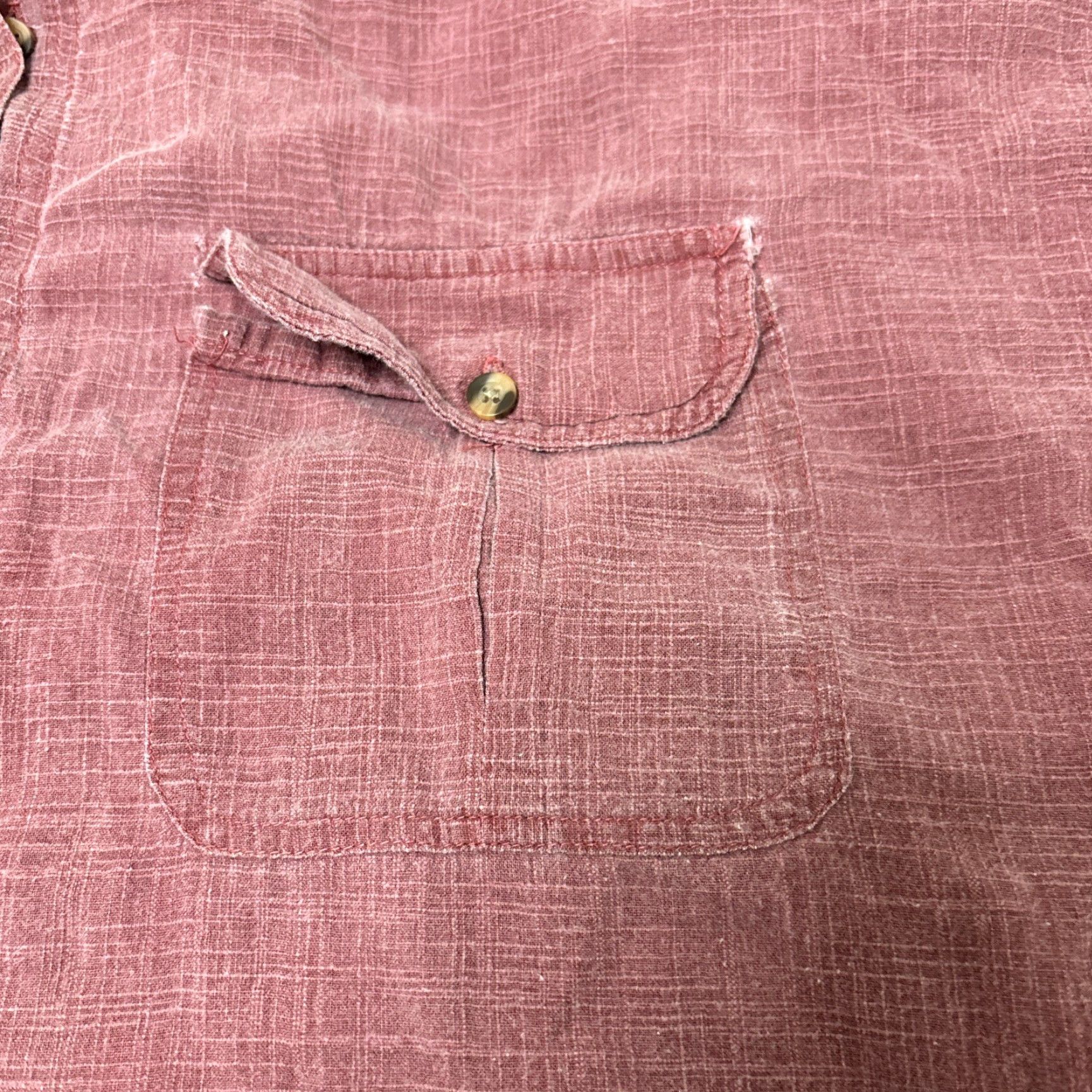 Vintage Canyon Ridge Button-Up Shirt Men’s 4XL Burgundy Lightweight Cotton Pocket Short Sleeve Shirt Size US XXL / EU 58 / 5 - 3 Thumbnail