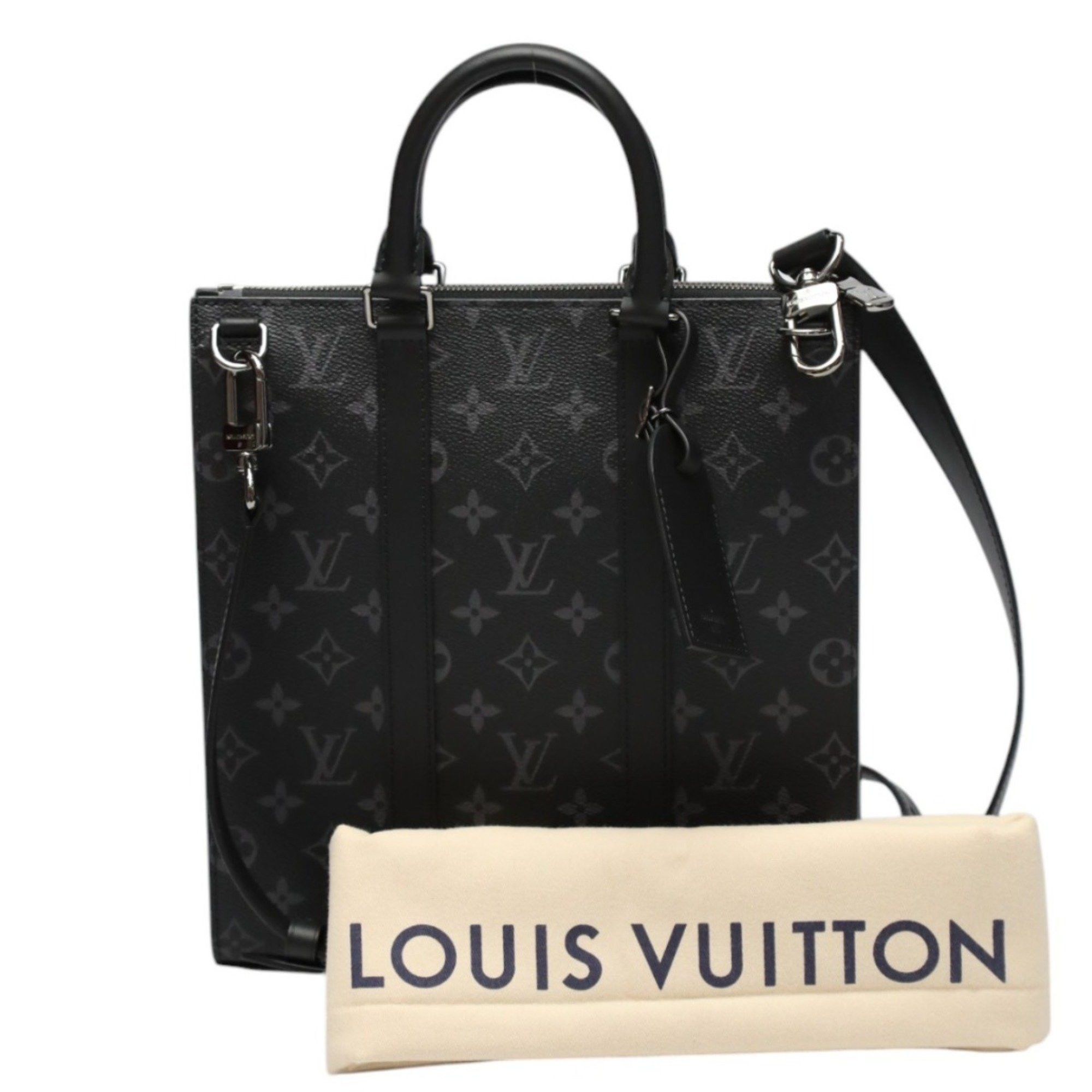 Louis Vuitton Louis Vuitton Tote Bag Monogram Eclipse Sac Plaque Canvas M46456 Black LV Size ONE SIZE - 1 Thumbnail