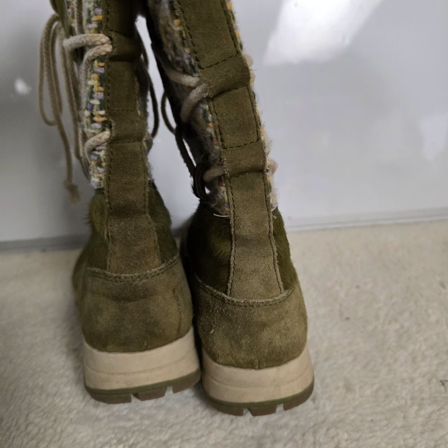 Vintage VINTAGE Tecnica Skandia Goat Fur Apres Ski Boots Women 7 Green Knit Fur Trim Boots Ski Womens Italy Size M / US 6-8 / IT 42-44 - 7 Thumbnail